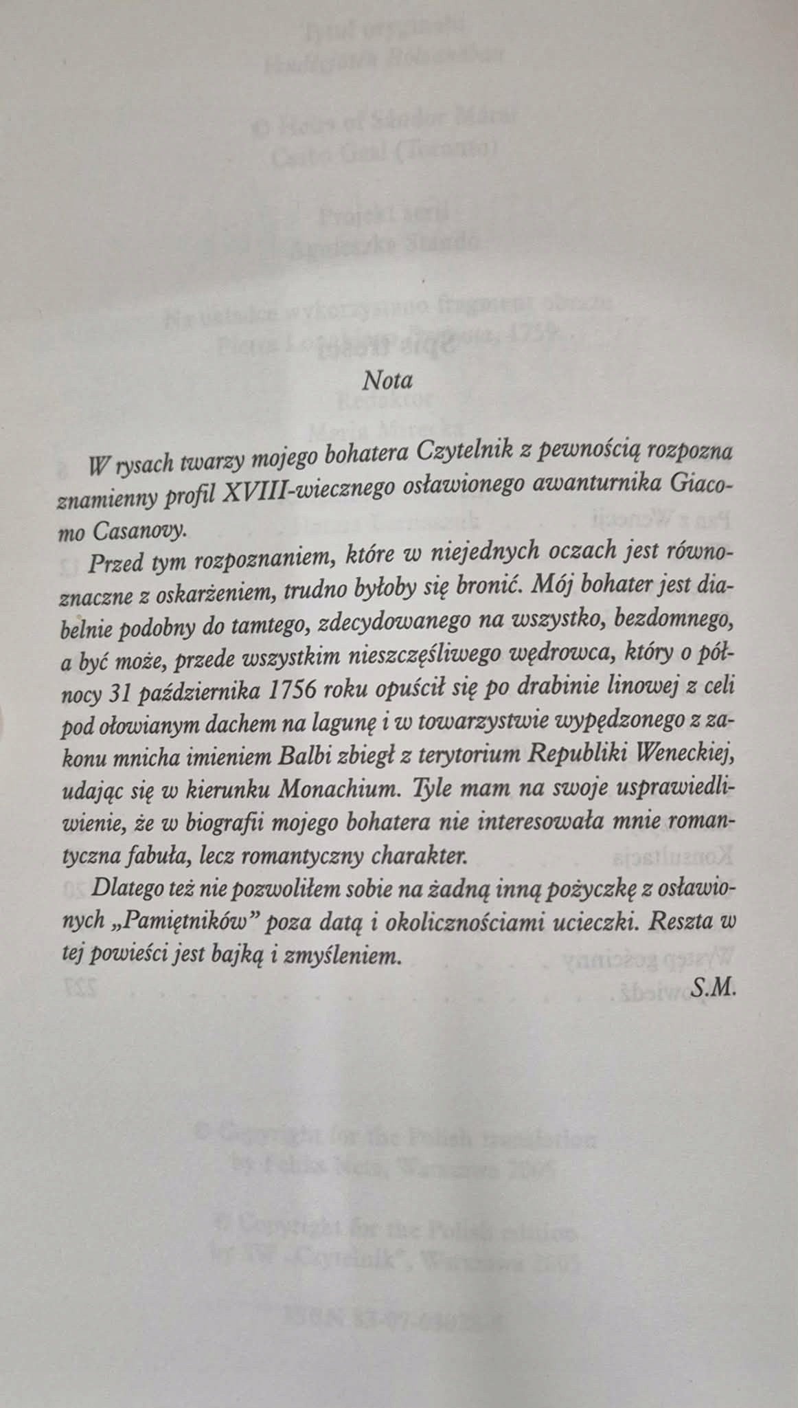 Występ gościnny w Bolzano Sándor Márai [Wydawnictwo Czytelnik]