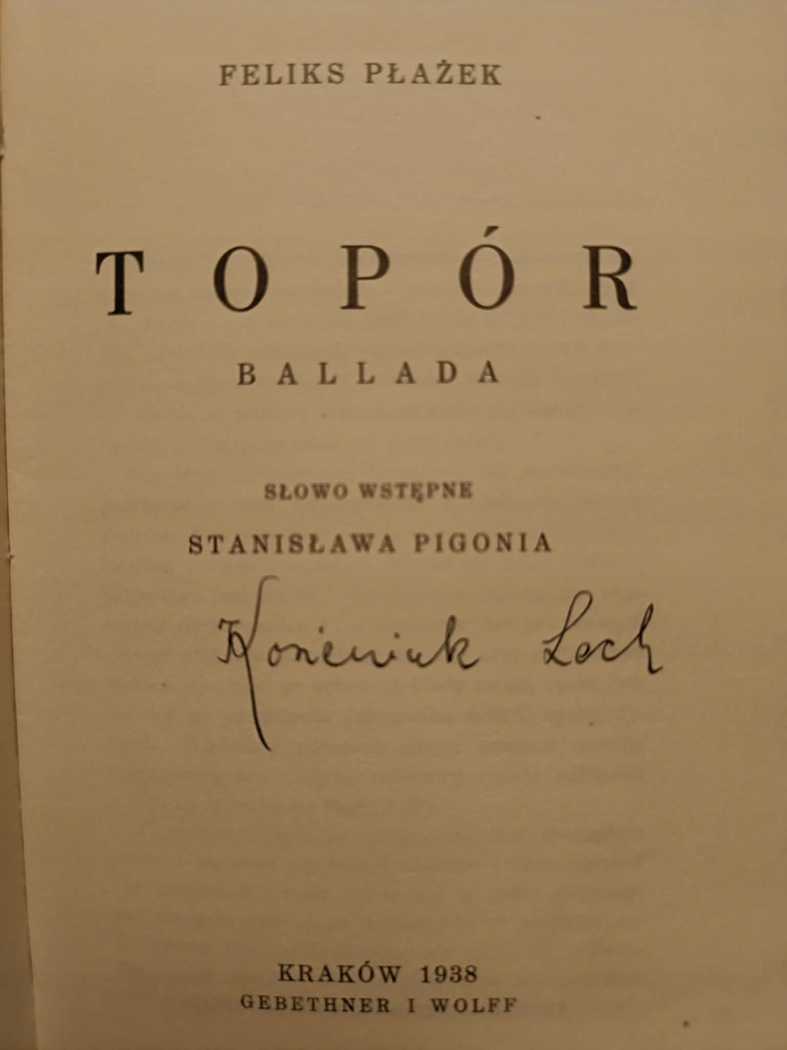 Topór, Feliks Płażek