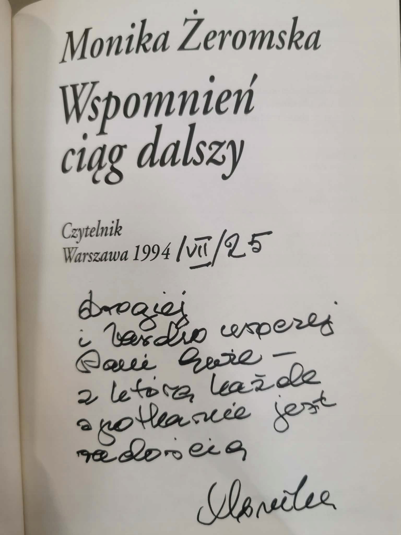 Wspomnienia Moniki i Anny Żeromskiej [zestaw 4 książek][DWA AUTOGRAFY]