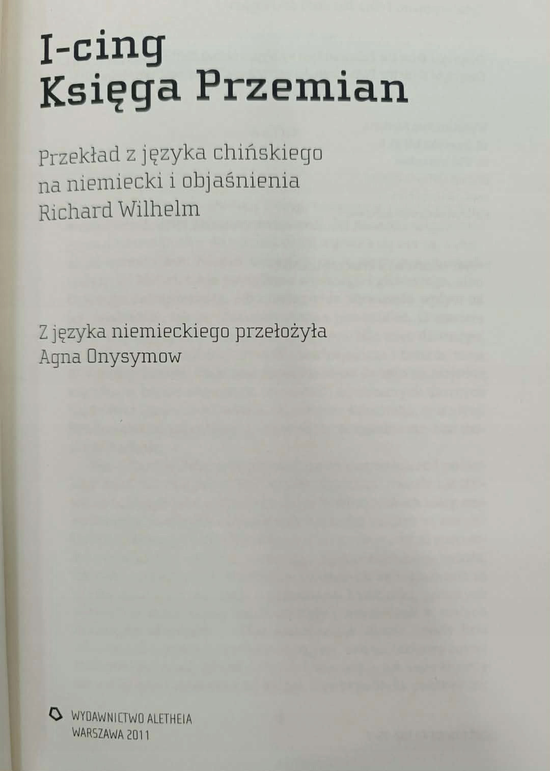 I-cing Księga Przemian, Richard Wilhelm