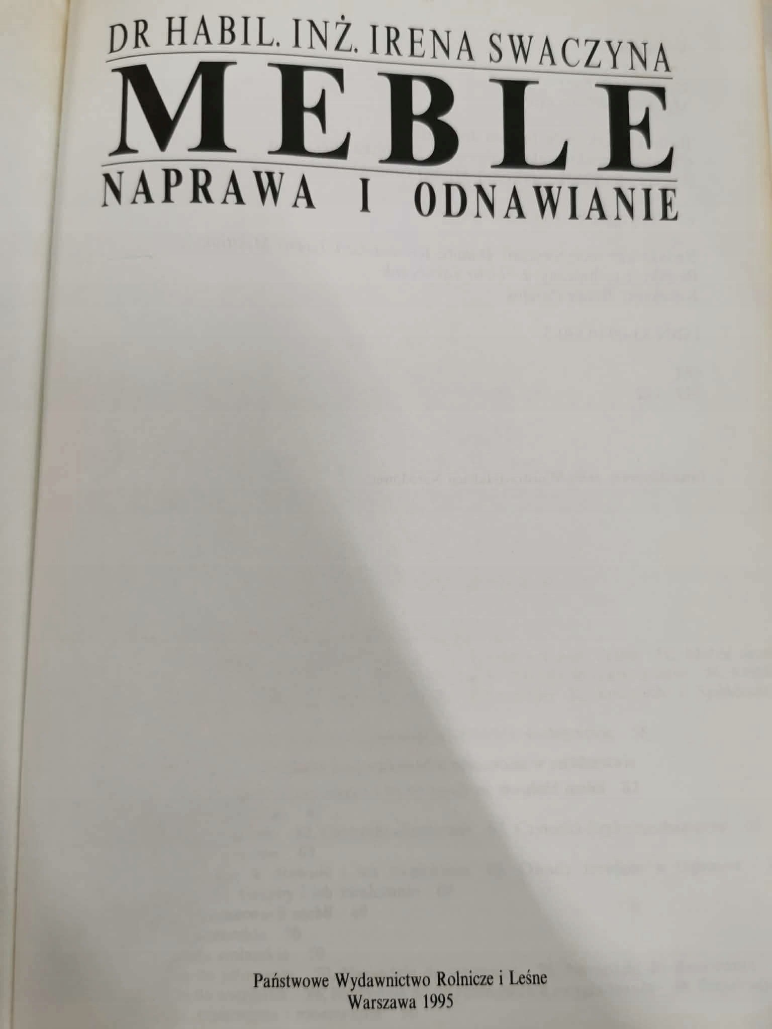 Meble. Naprawa i odnawianie, Irena Swaczyna