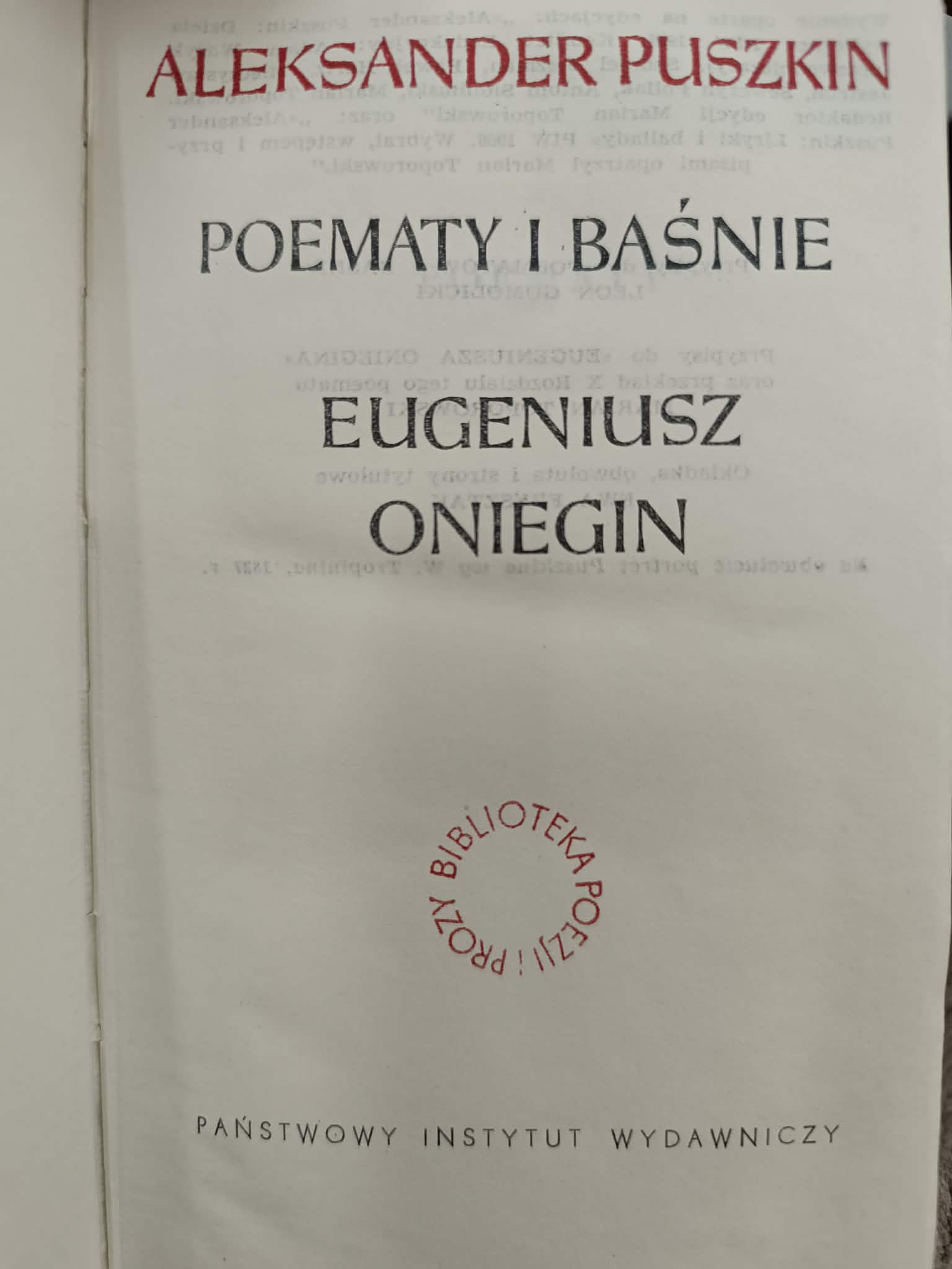 Zestaw 7 książek PIW, Puszkin, Lenartowicz, Tołstoj, Poeci Polskiego...
