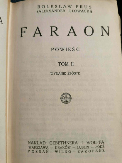 Faraon t. I-III, B. Prus [1925]