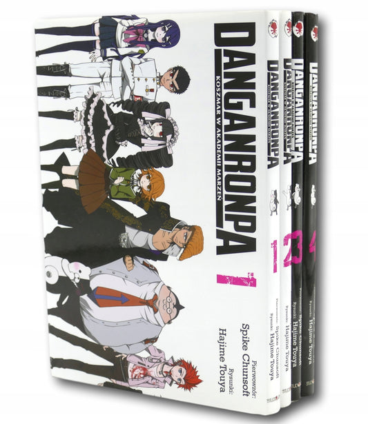 Zestaw 4 książek Praca zbiorowa Danganronpa koszmar w akademii marzeń