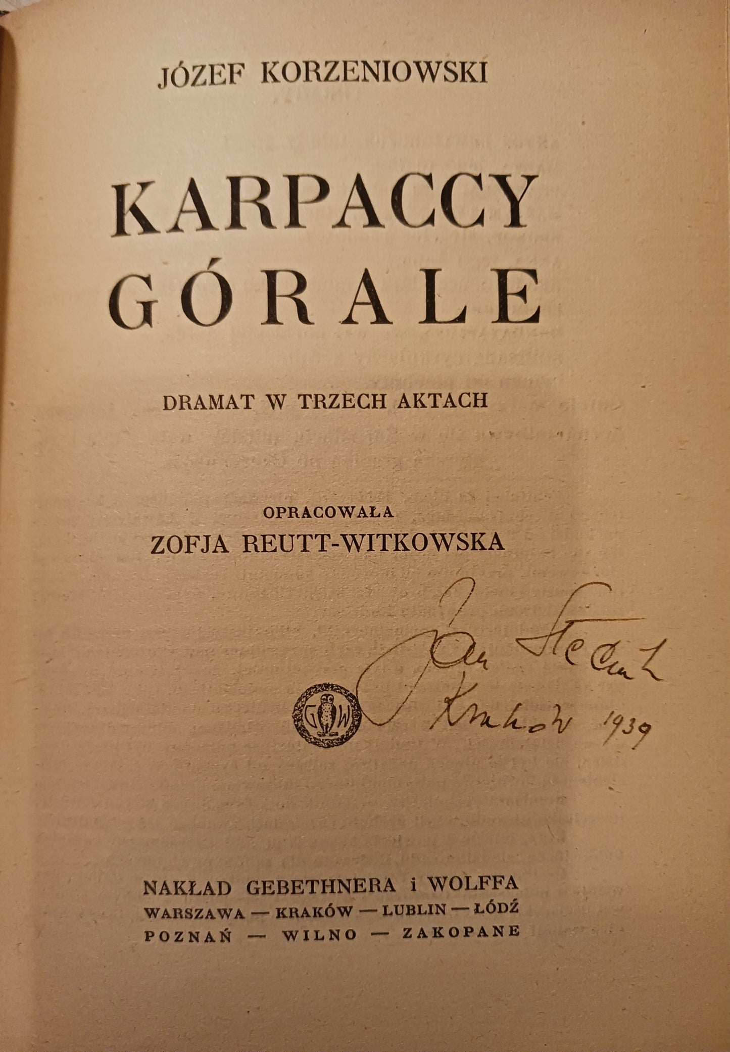 Cud Mniemany czyli ... W. Bogusławski, Karpaccy Górale J. Korzeniowski