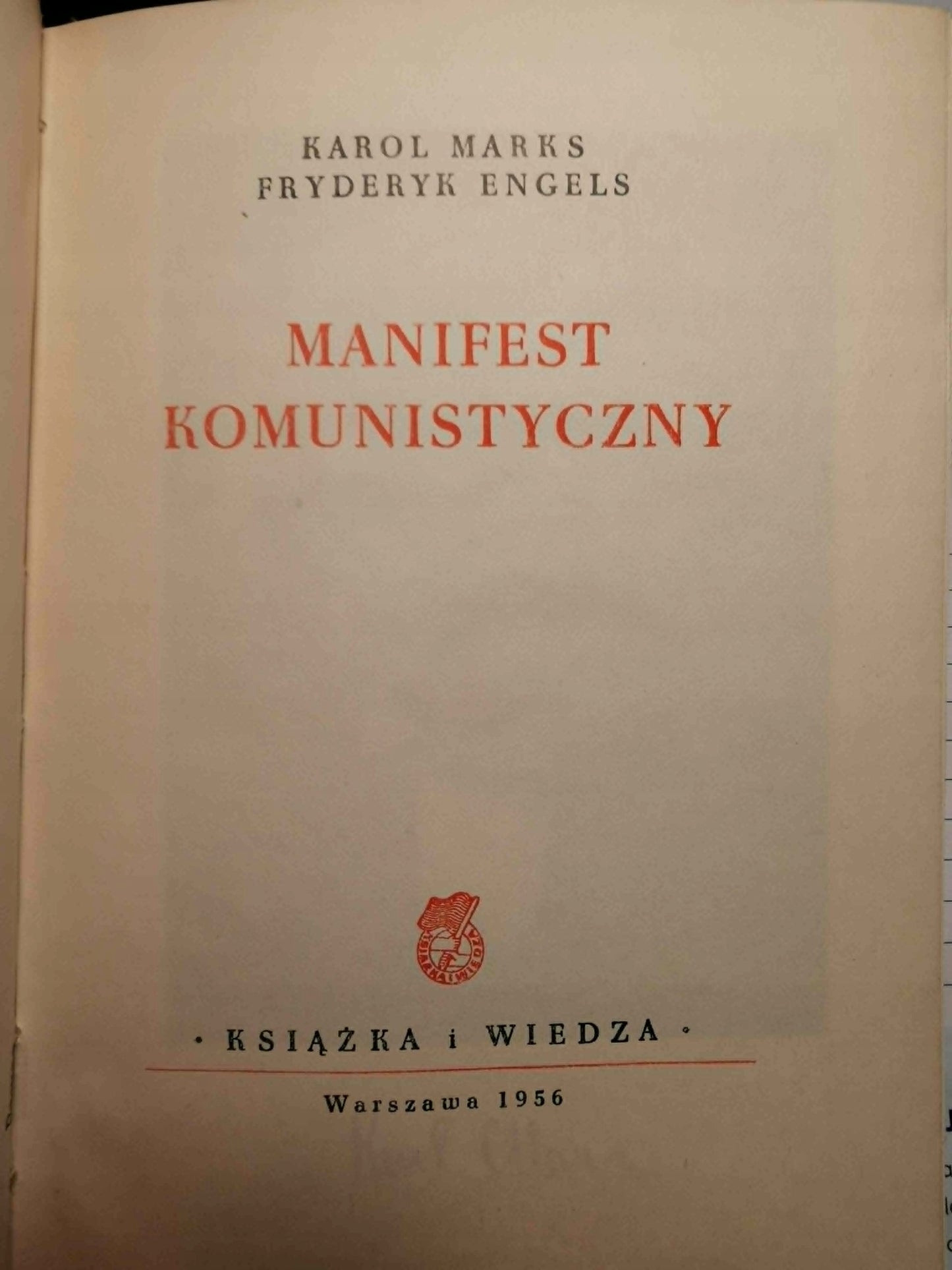 Manifest komunistyczny, K. Marks, F. Engels [1956]