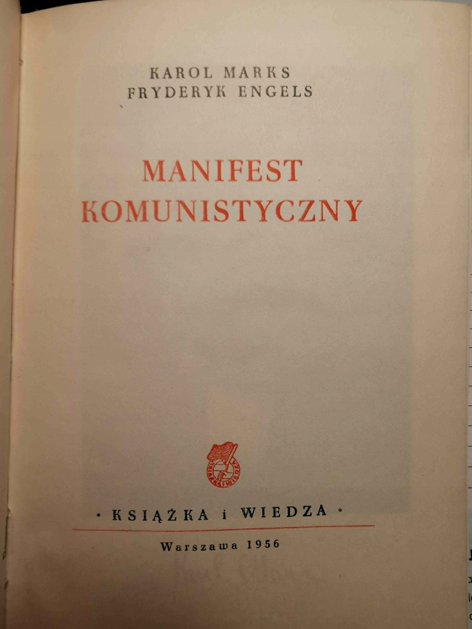 Manifest komunistyczny, K. Marks, F. Engels [1956]