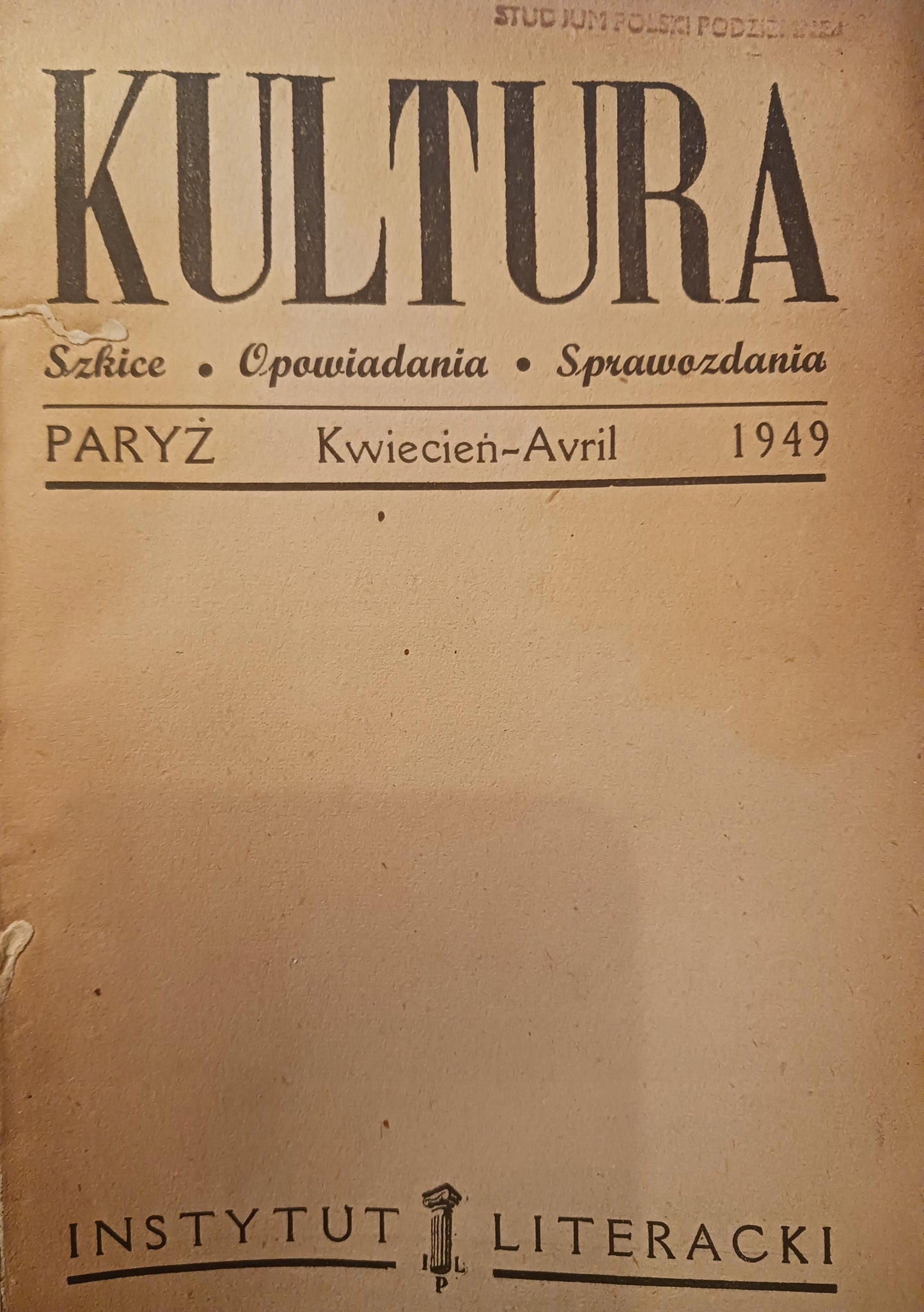 Kultura. Szkice, opowiadania, sprawozdania Nr 1/18 [Paryż 1949]