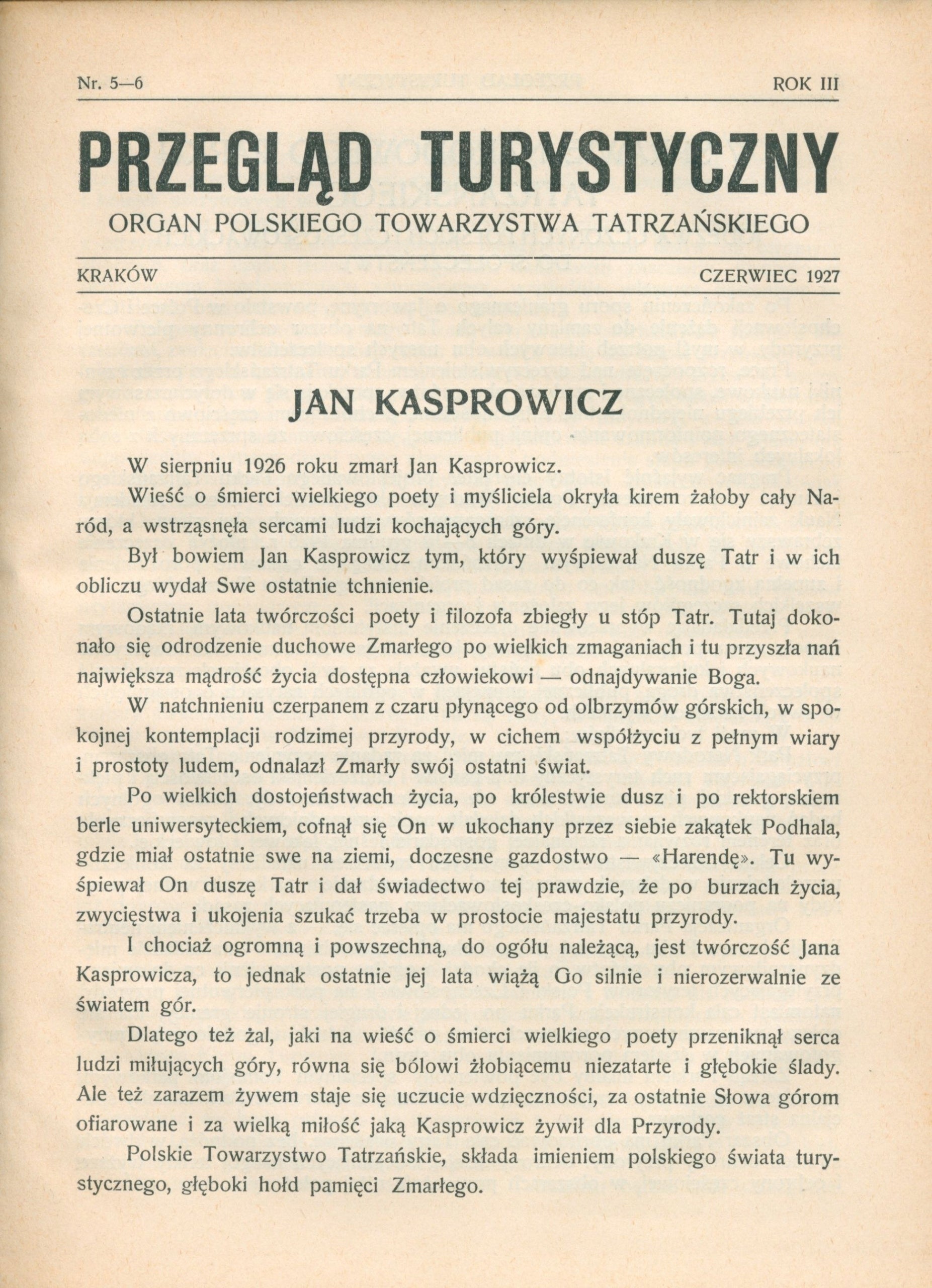 Przegląd turystyczny. Kwartalnik Polskiego Towarzystwa Tatrzańskiego