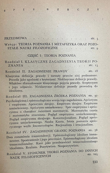 Kazimierz Ajdukiewicz Zagadnienia i kierunki filozofii