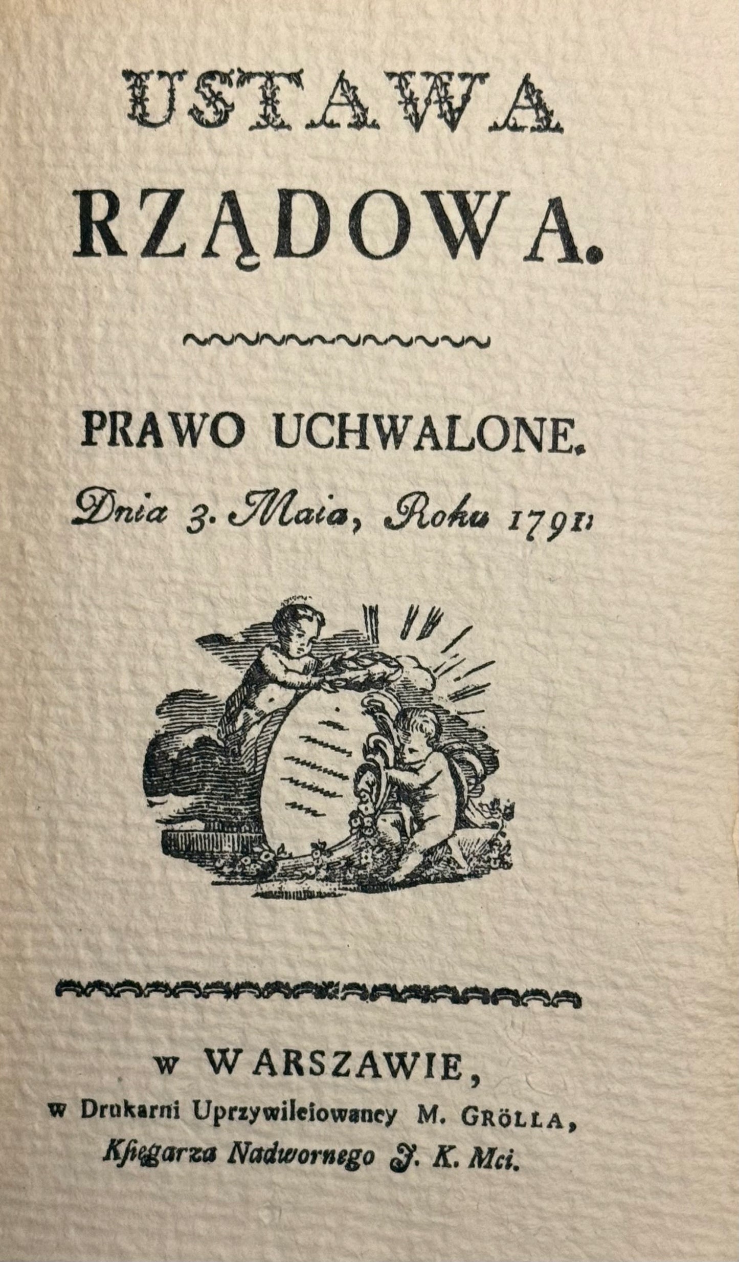 Konstytucja 3 Maja 1791 Faksymile, Reprint edycji Grolla z 1791 r.