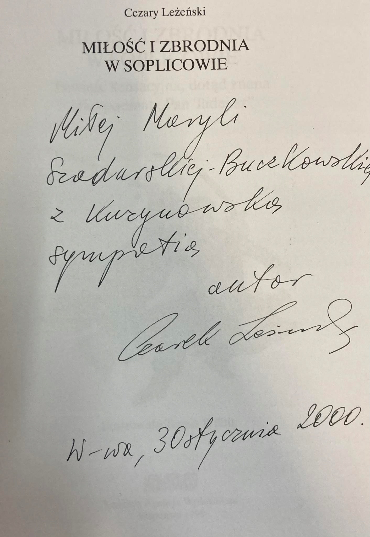 MIŁOŚĆ I ZBRODNIA W SOPLICOWIE Cezary Leżeński