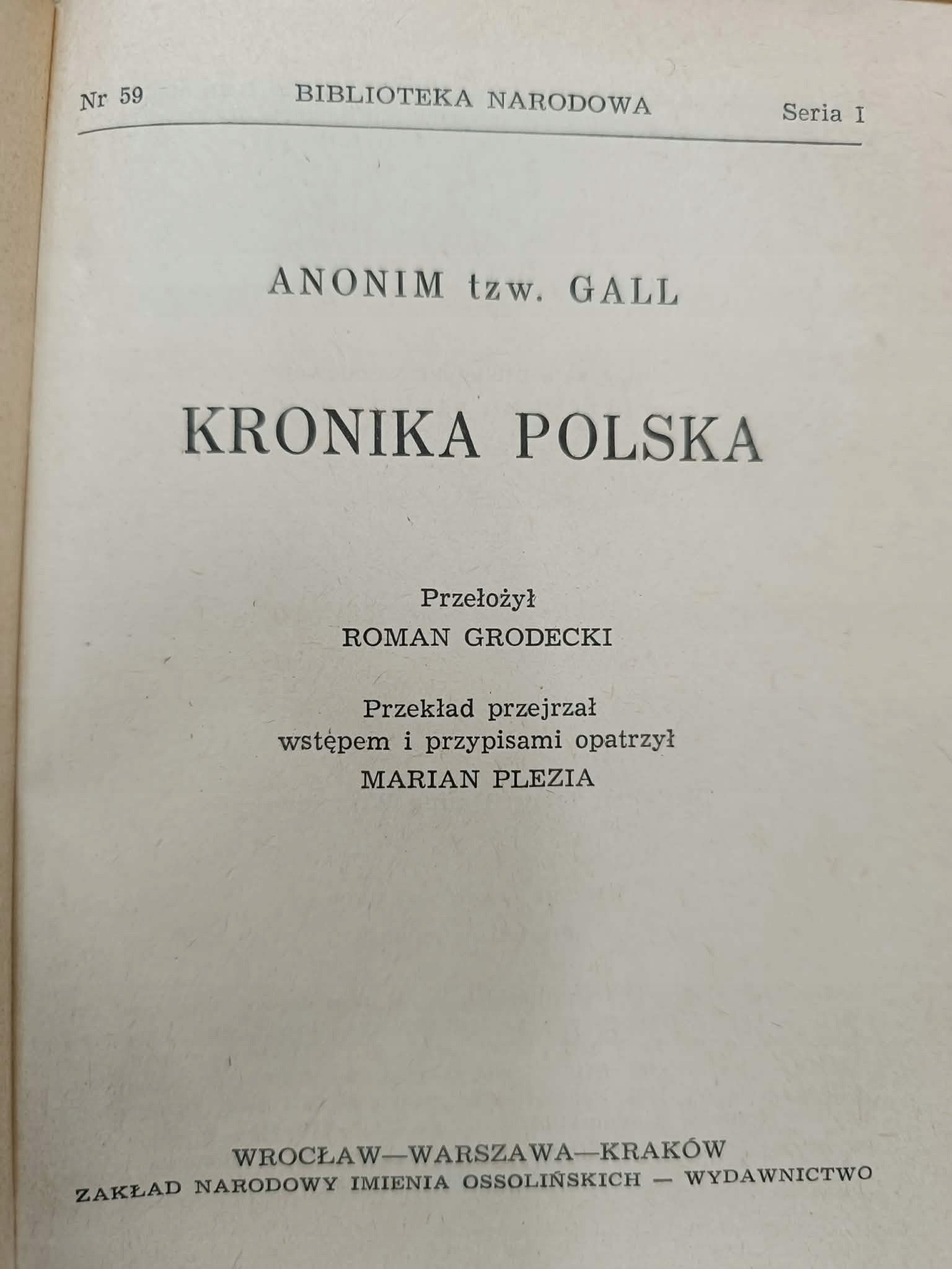 Biblioteka Narodowa, zestaw 24 książek [Niemcewicz, Gall, Pasek, Słowacki]