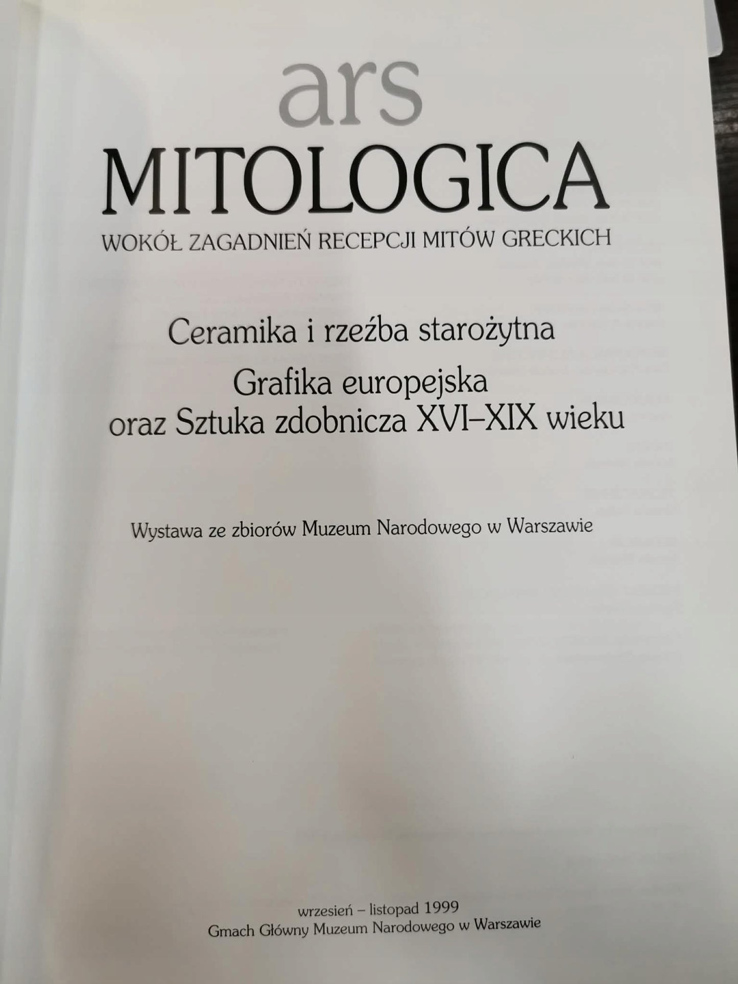 Ars Mitologica, katalog wystawy MNW, opracowanie Joanna A. Tomicka