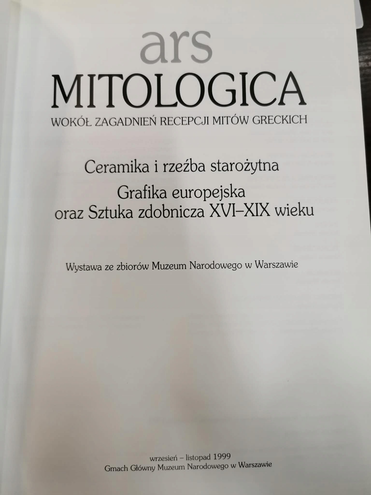 Ars Mitologica, katalog wystawy MNW, opracowanie Joanna A. Tomicka