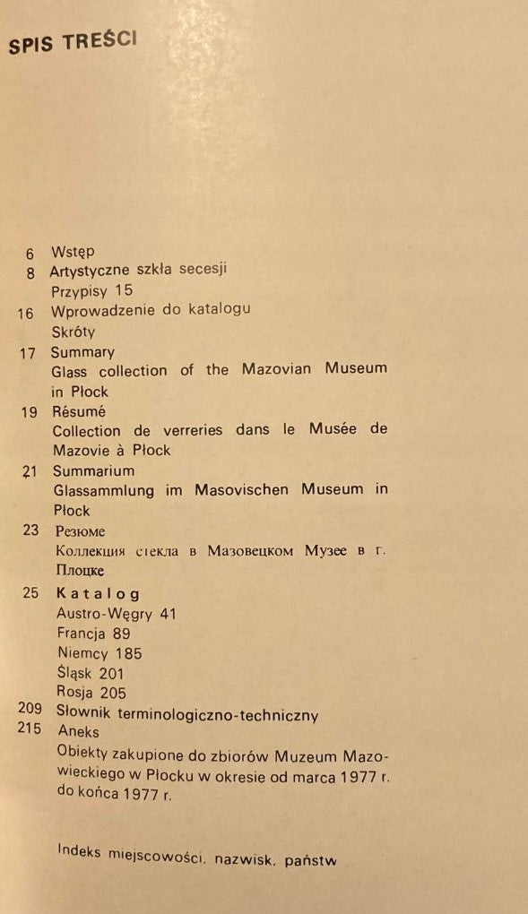 Szkło katalog zbiorów secesji Muzeum Mazowieckiego