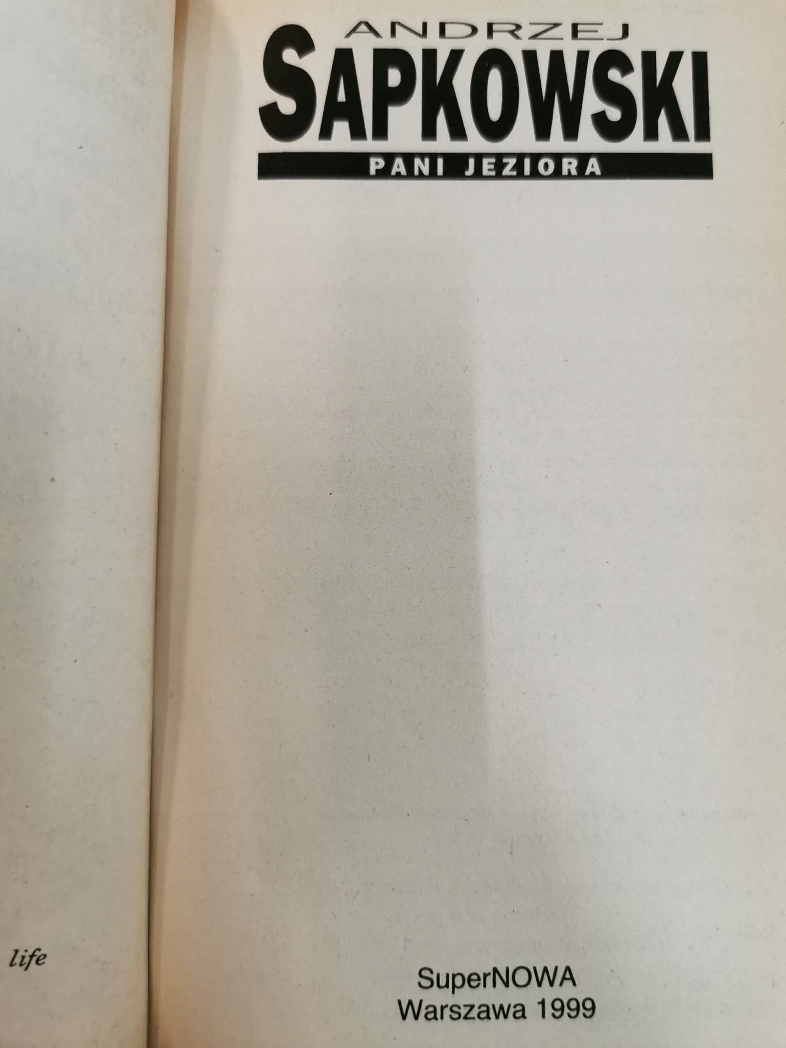 Pani Jeziora, Andrzej Sapkowski [pierwsze wydanie 1999]