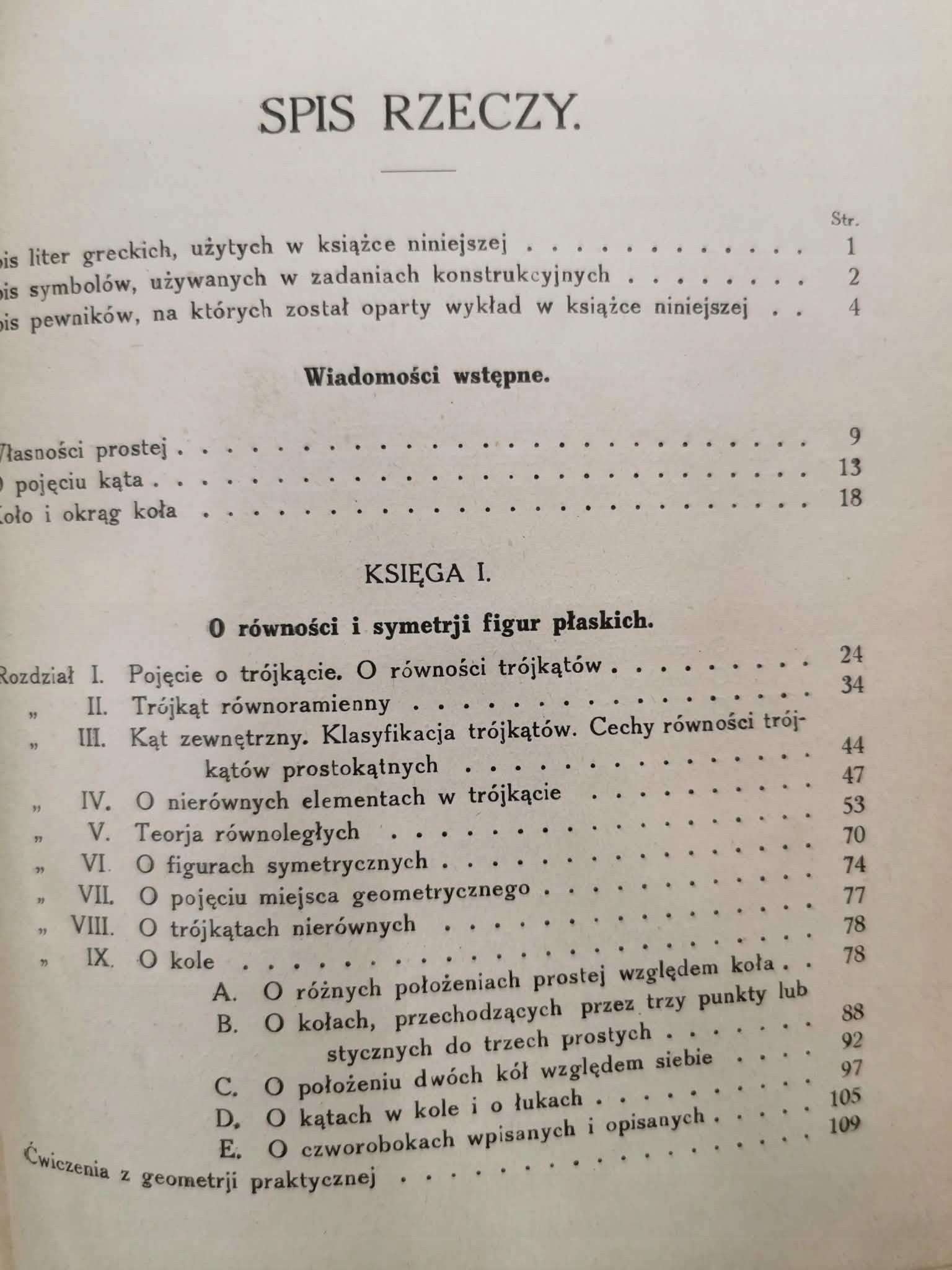 Zarys Geometrii Elementarnej, Wł. Wojtowicz [1926]