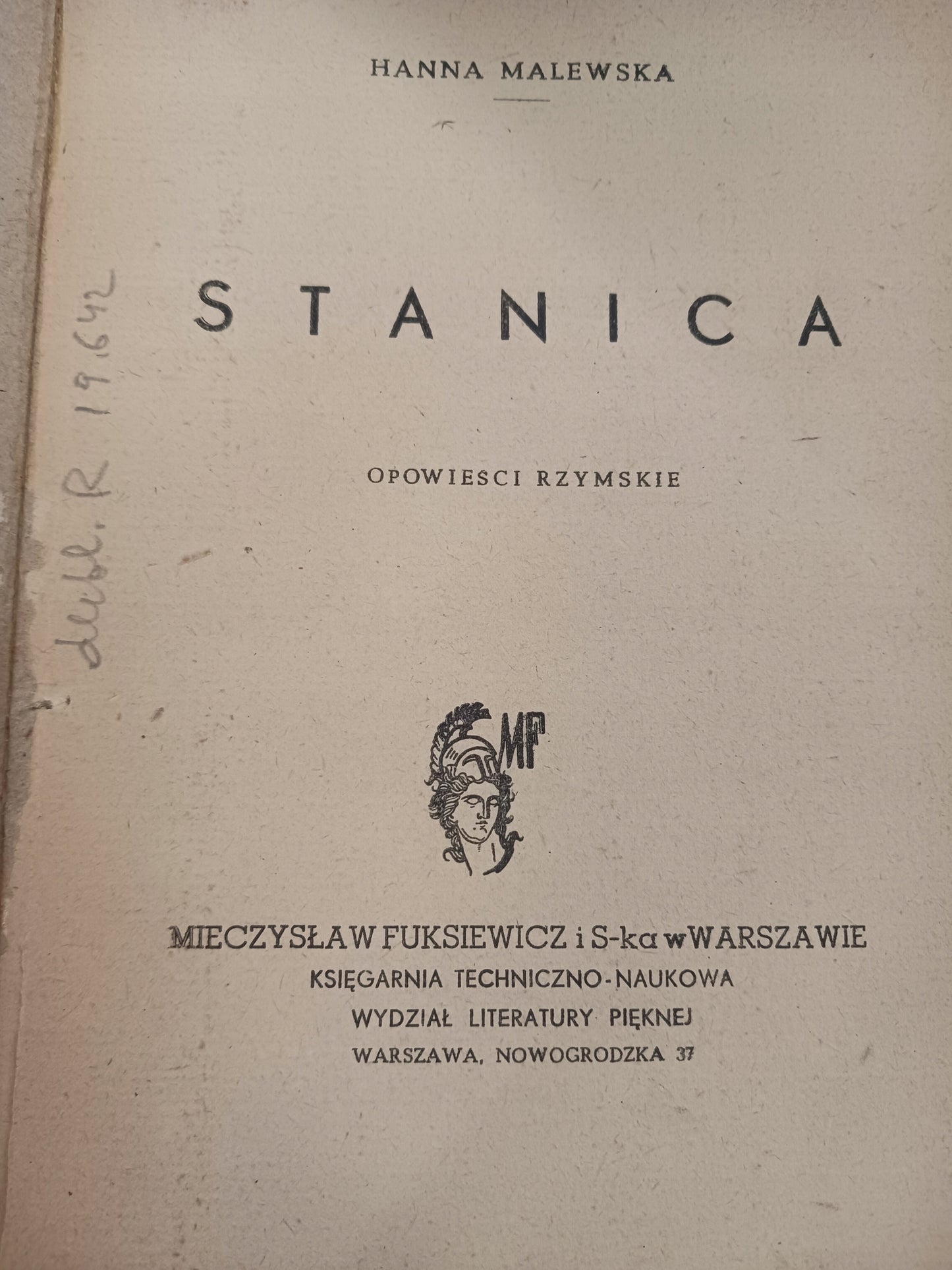 Stanica Opowieści rzymskie Hanna Malewska [Wydanie rok 1947]