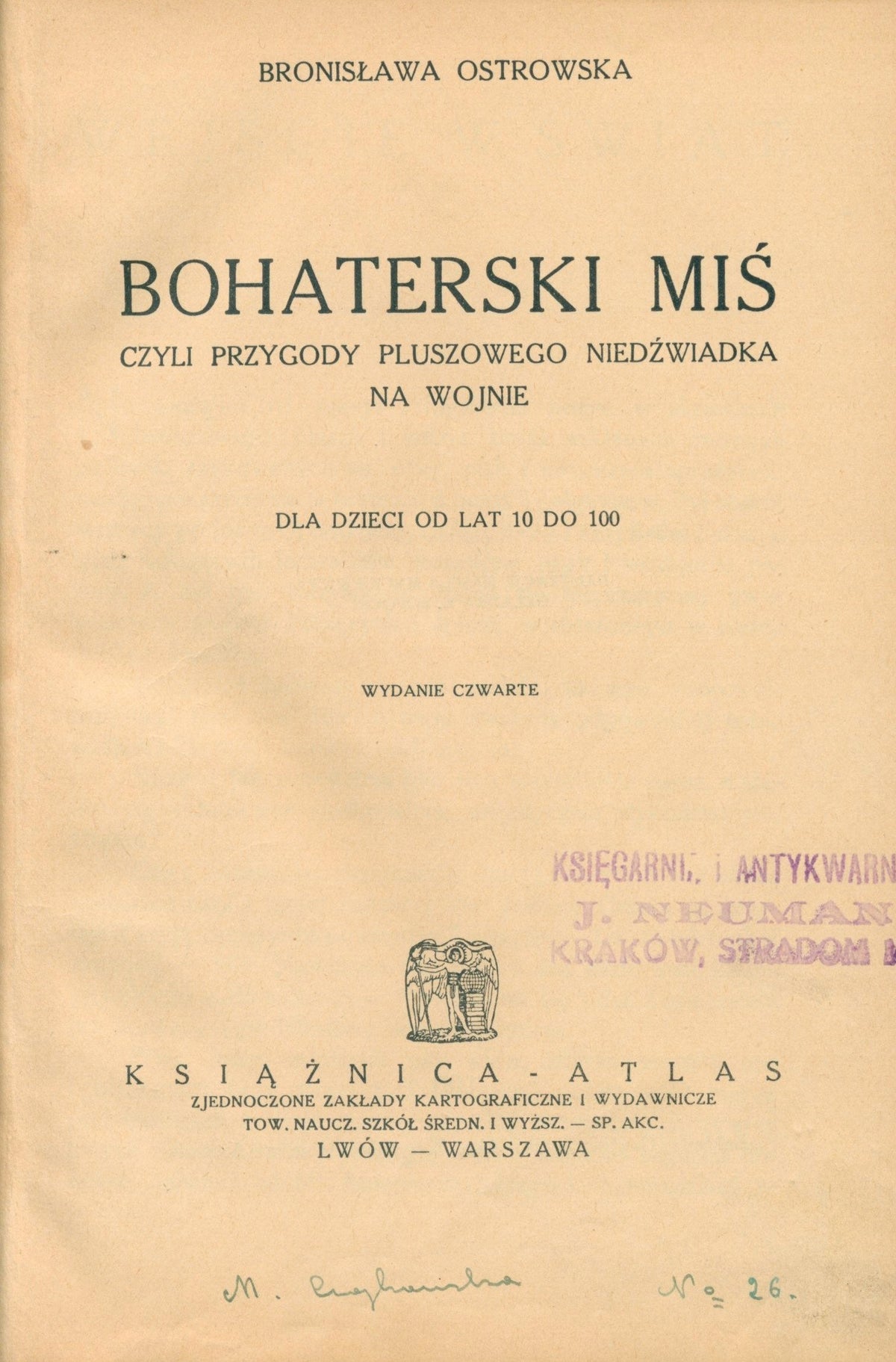 Bohaterski miś Ostrowska Bronisława [okładka Konstantego Sopoćko]