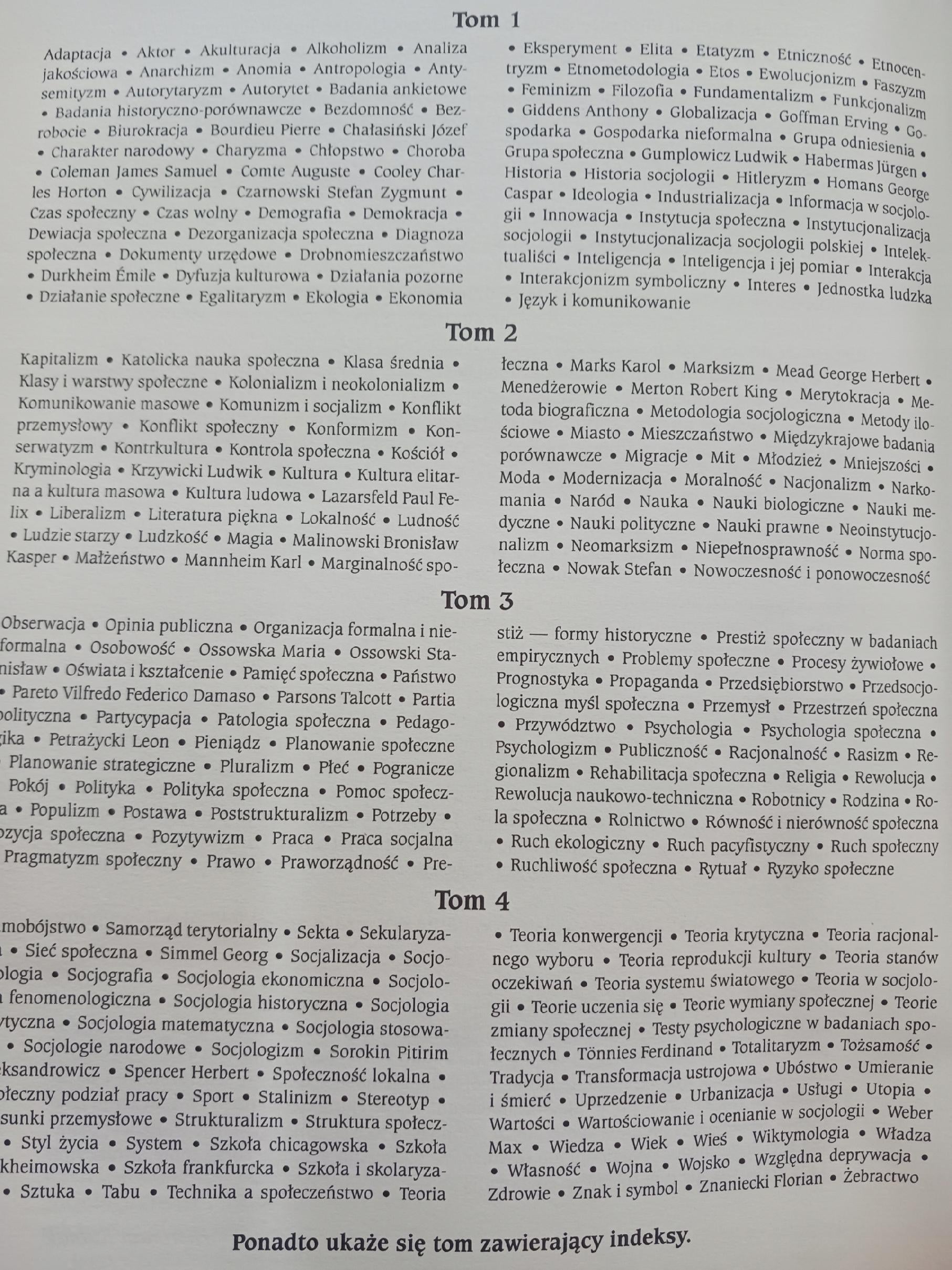 Encyklopedia socjologii Tomy 1-4 + suplement Praca zbiorowa