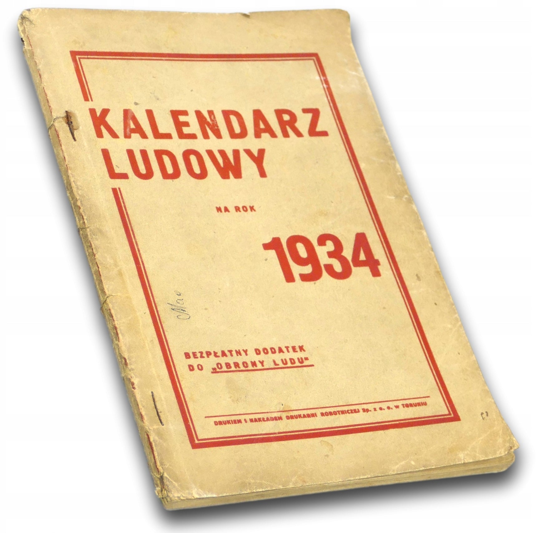 Kalendarz ludowy na rok 1934 bezpłatny dodatek do "Obrony ludu"