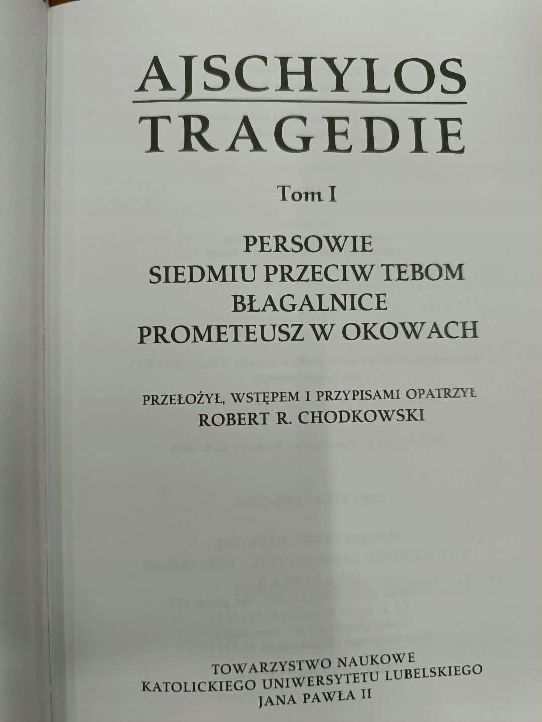 Tragedie, Ajschylos, Tom 1
