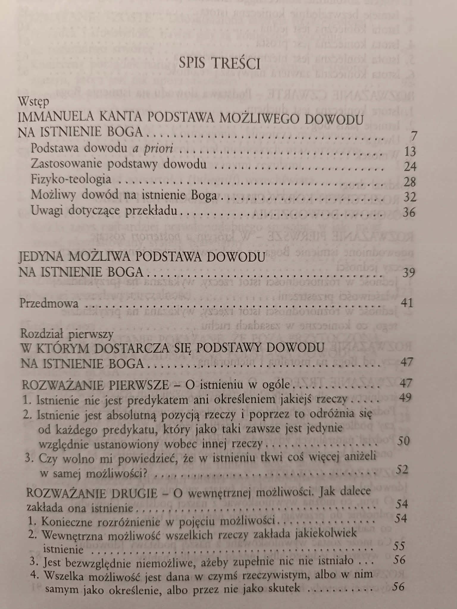 JEDYNA MOŻLIWA PODSTAWA DOWODU NA ISTNIENIE BOGA Immanuel Kant