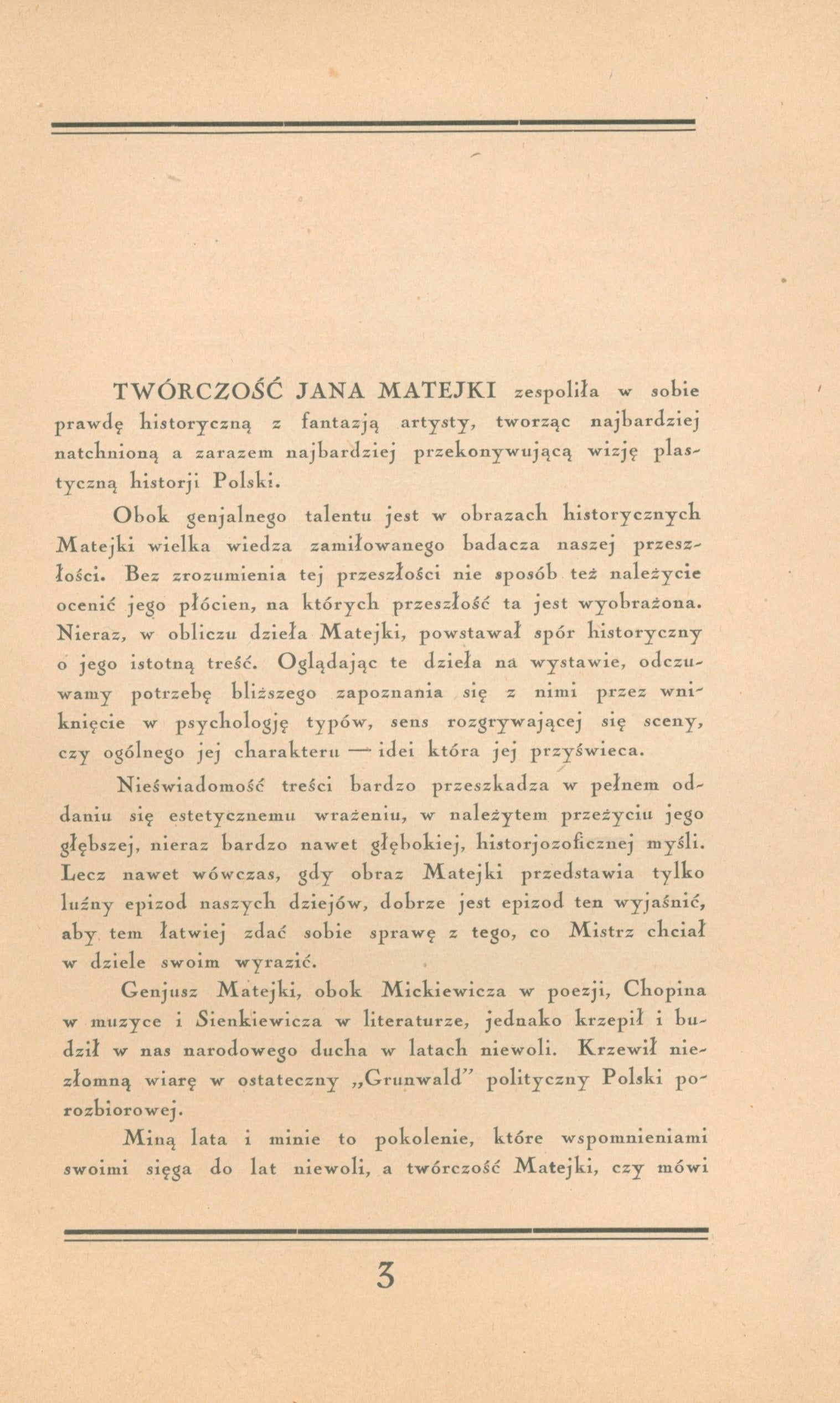 Przewodnik historyczny po wystawie Jana Matejki, lato 1938 roku