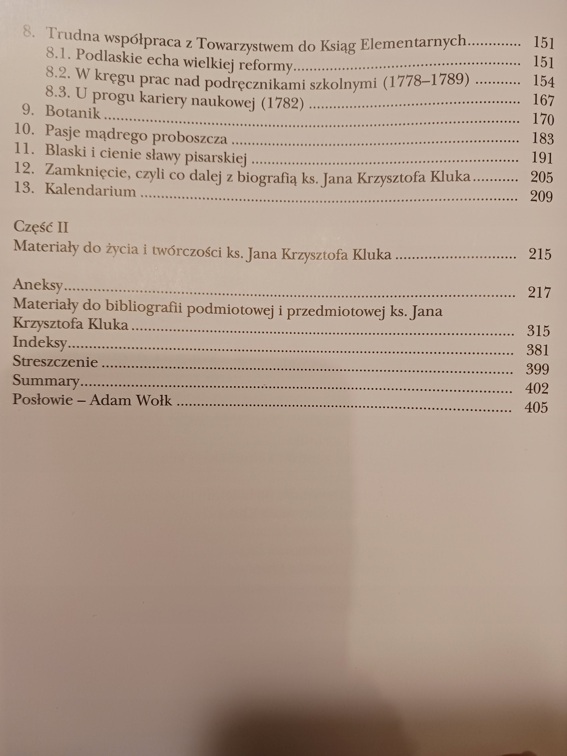 Ksiądz Jan Krzysztof Kluk - Pisarz i uczony Zbigniew Wójcik