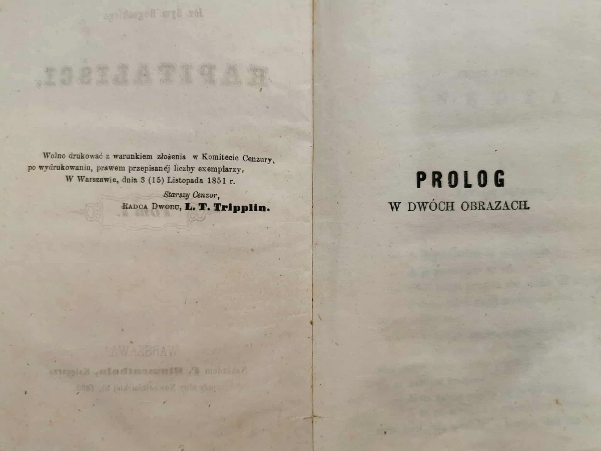 Kapitaliści t. I - II, Józ. Sym. Bogucki [Warszawa 1851]