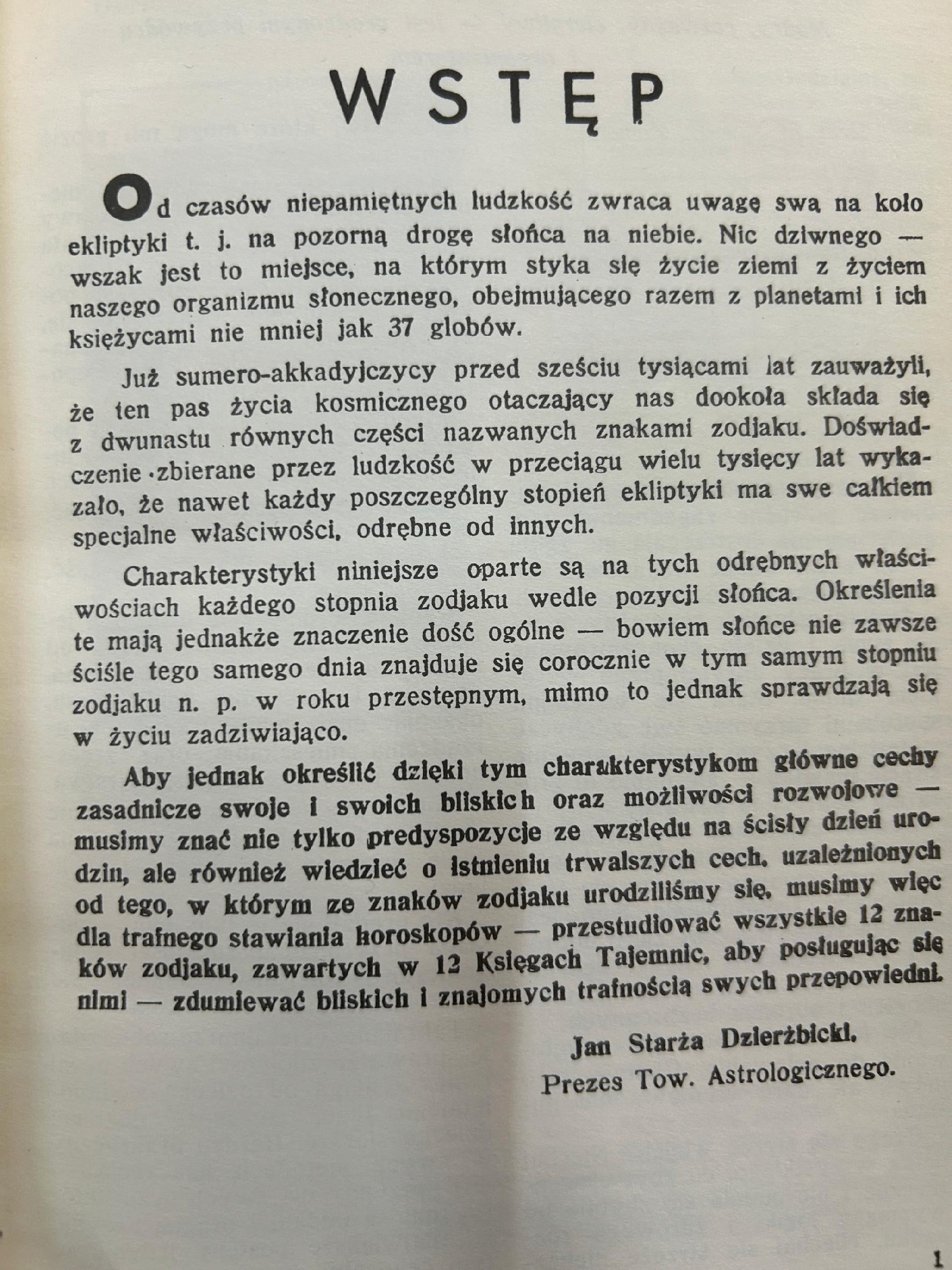 Horoskopy, proroctwa i wróżby - Jan Starża-Dzierżbicki