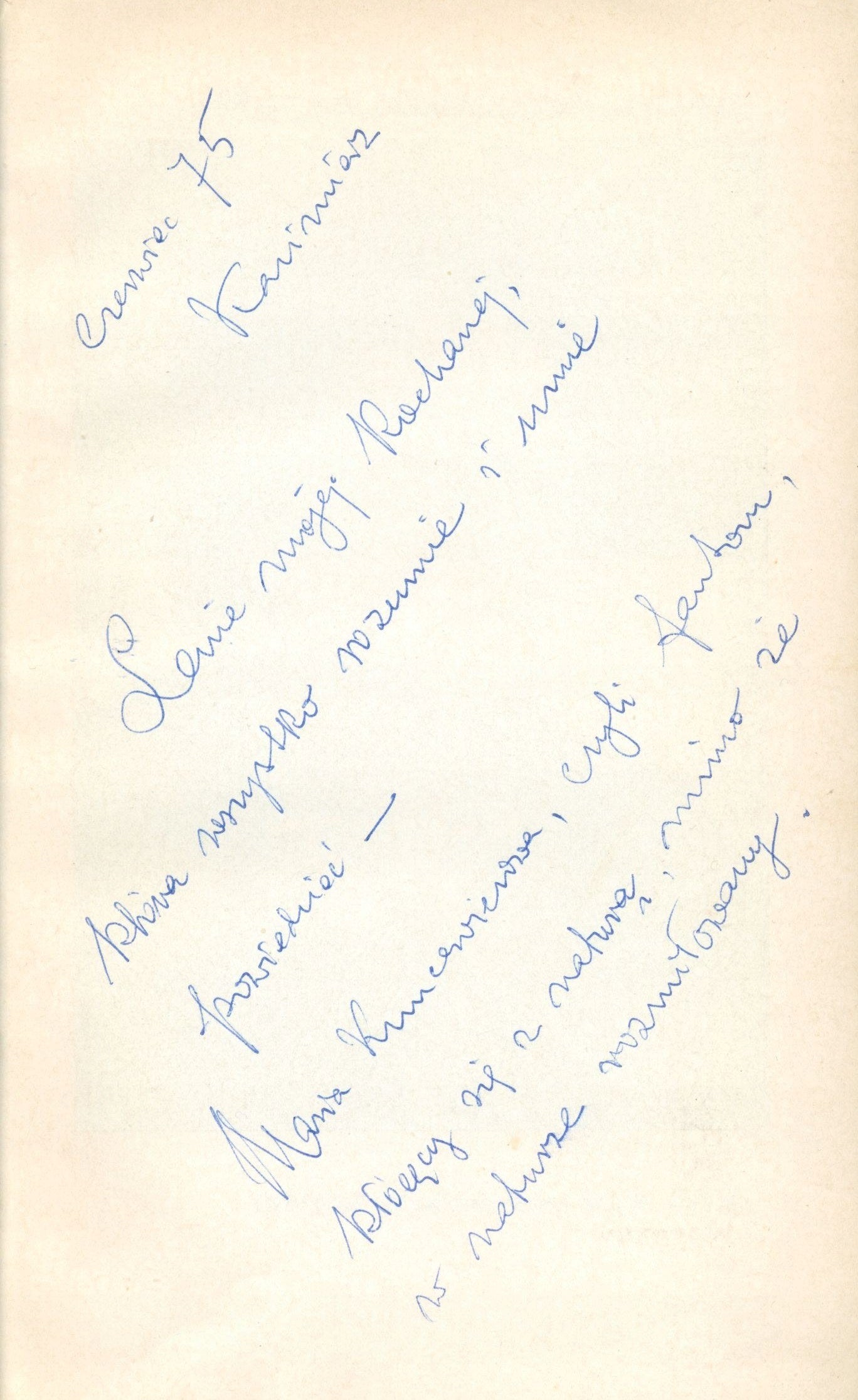 Kuncewiczowa Maria, Natura (dedykacja autorki dla H. Zaworskiej) [1975]
