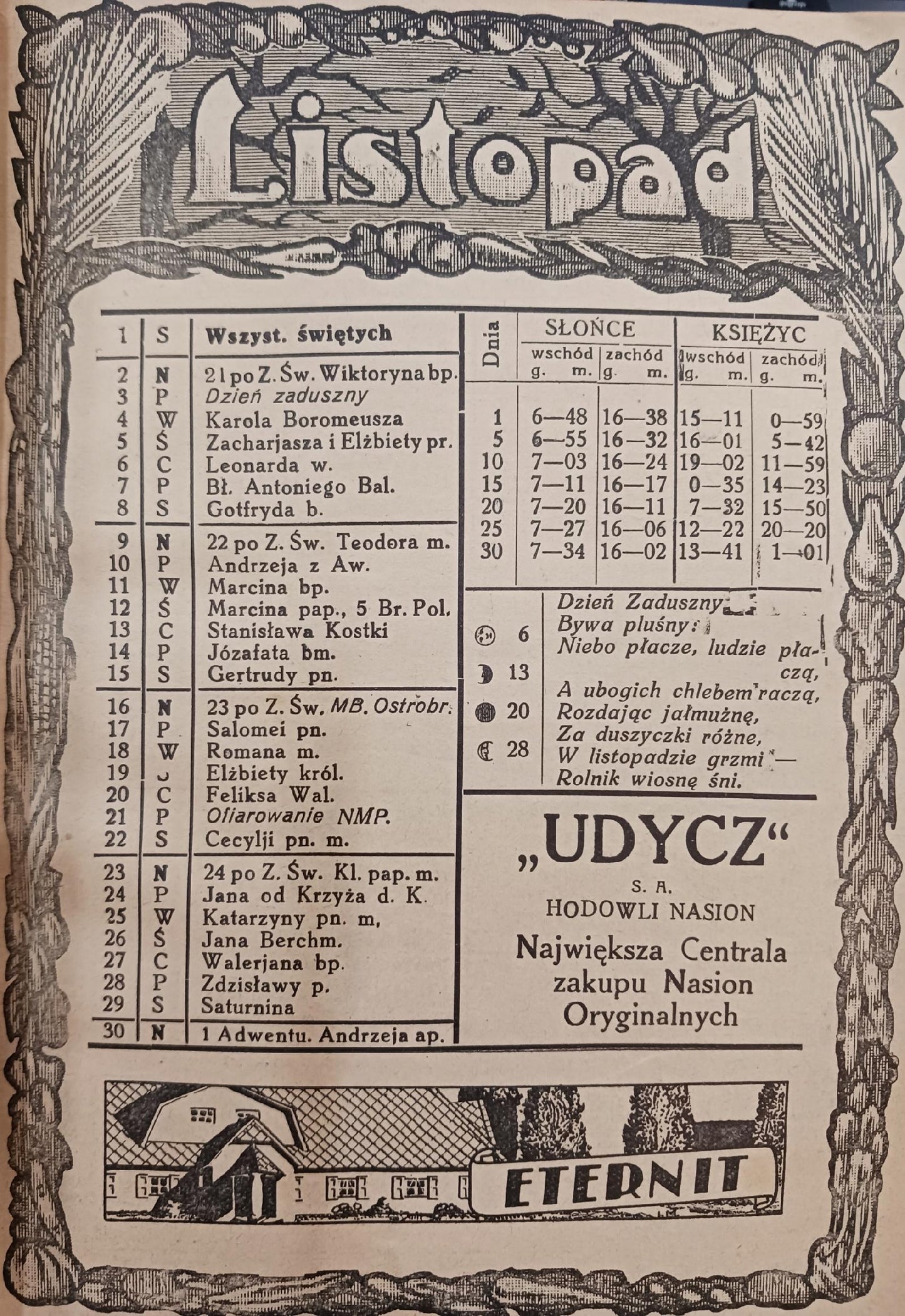 Kalendarz gospodarski na rok pański 1930 rocznik dwudziesty drugi