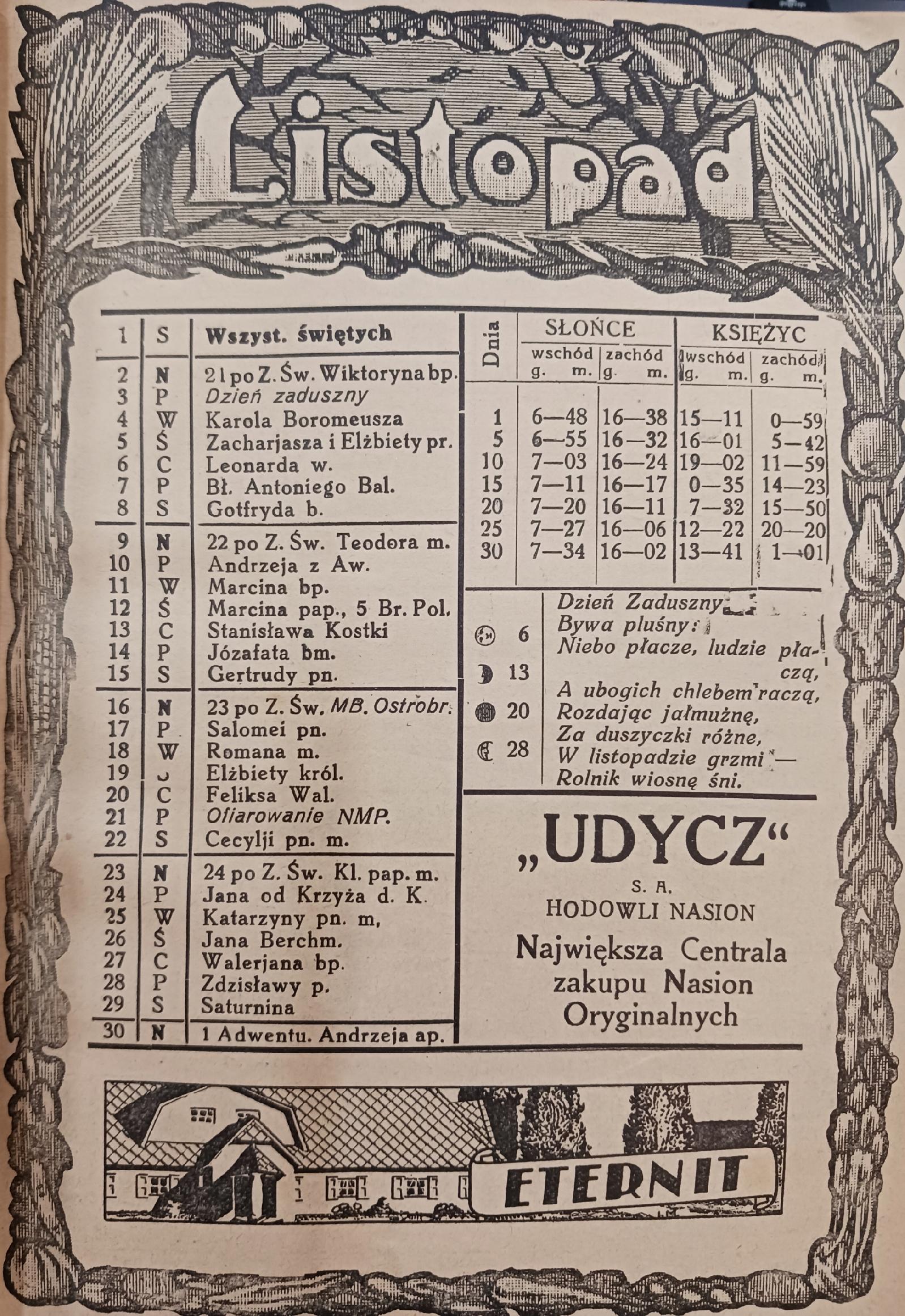 Kalendarz gospodarski na rok pański 1930 rocznik dwudziesty drugi