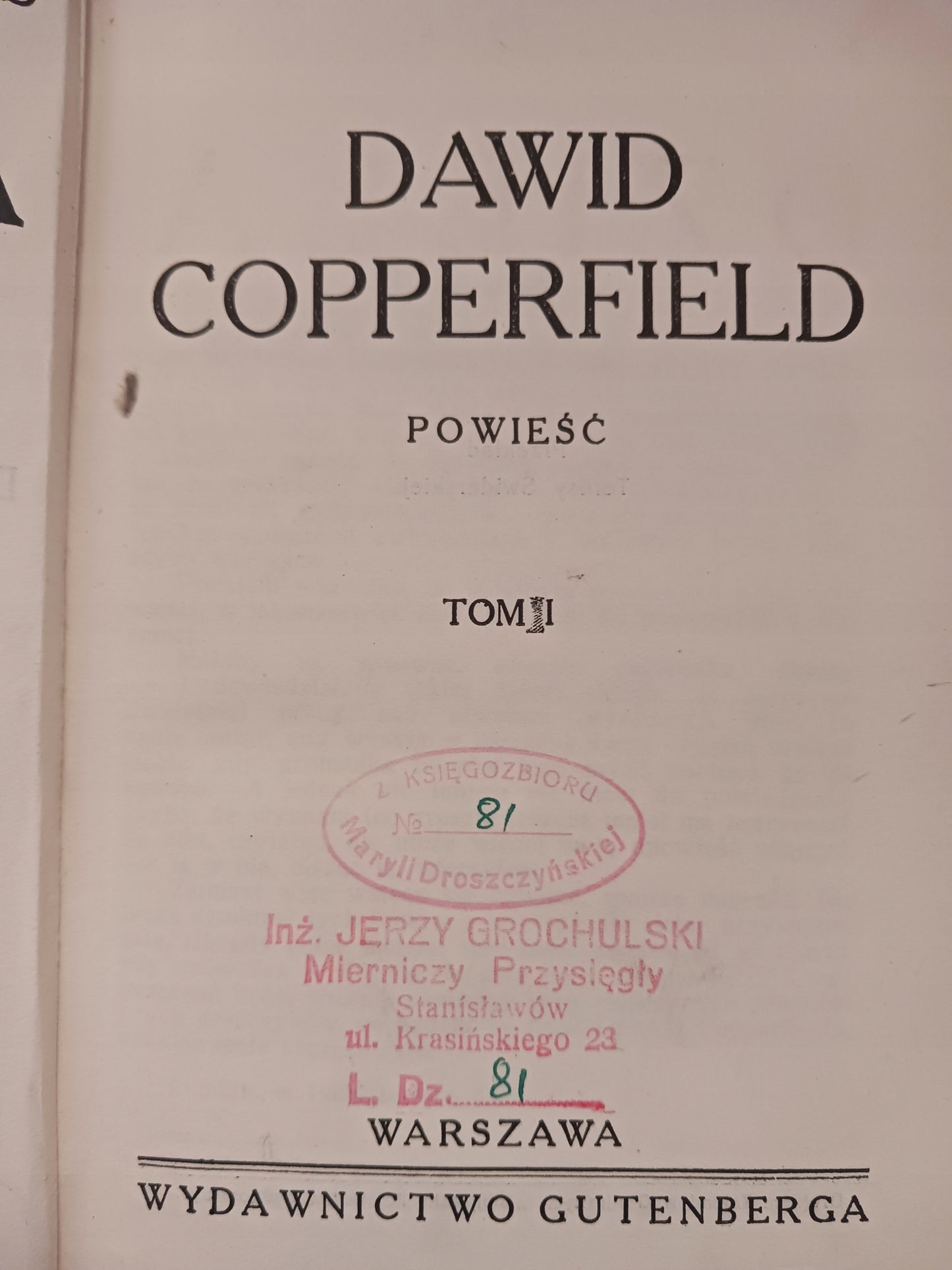 Dzieła Karola Dickensa; Oliwer Twist, Mała Dorrit, David Copperfield 1930