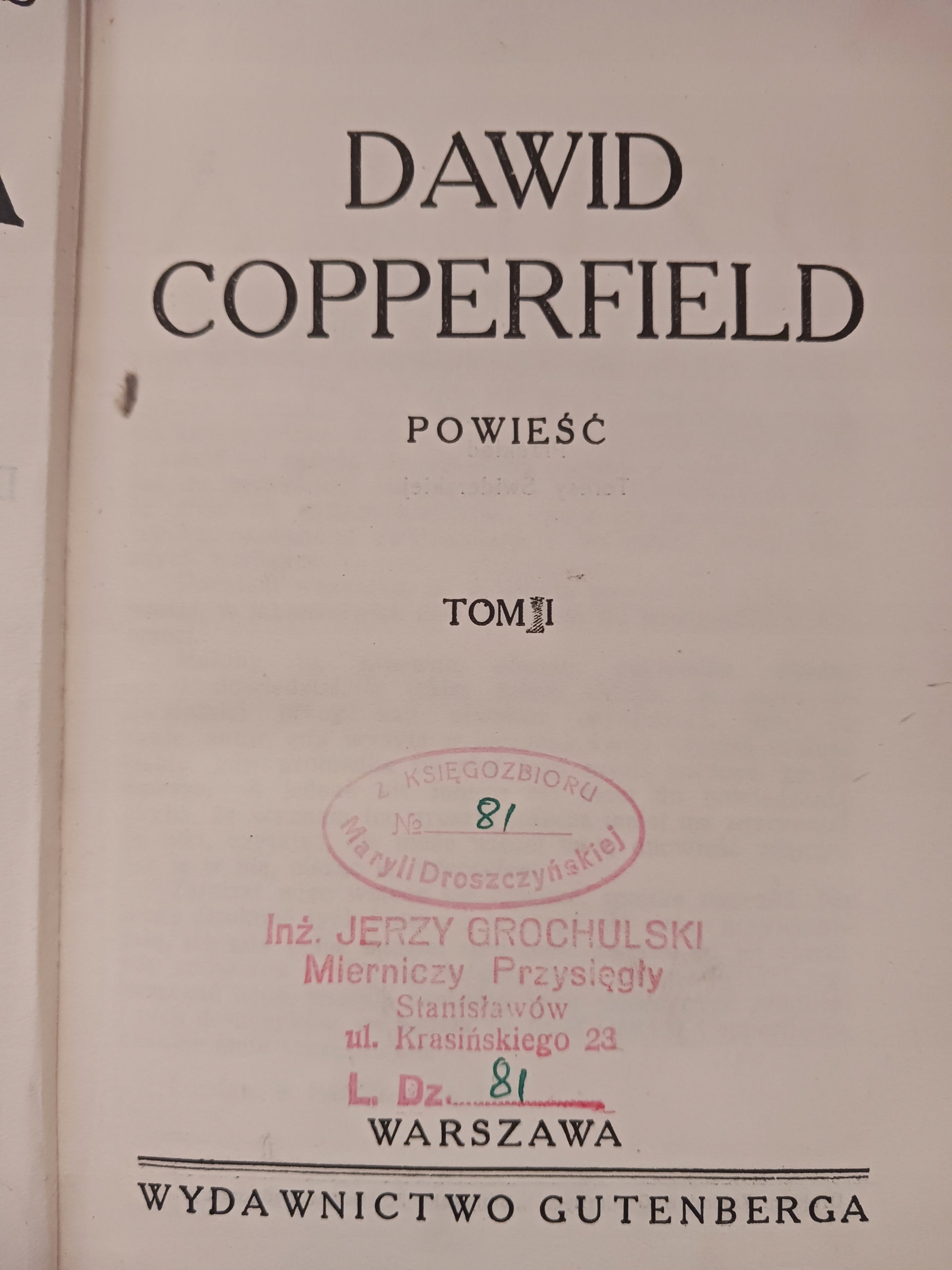 Dzieła Karola Dickensa; Oliwer Twist, Mała Dorrit, David Copperfield 1930