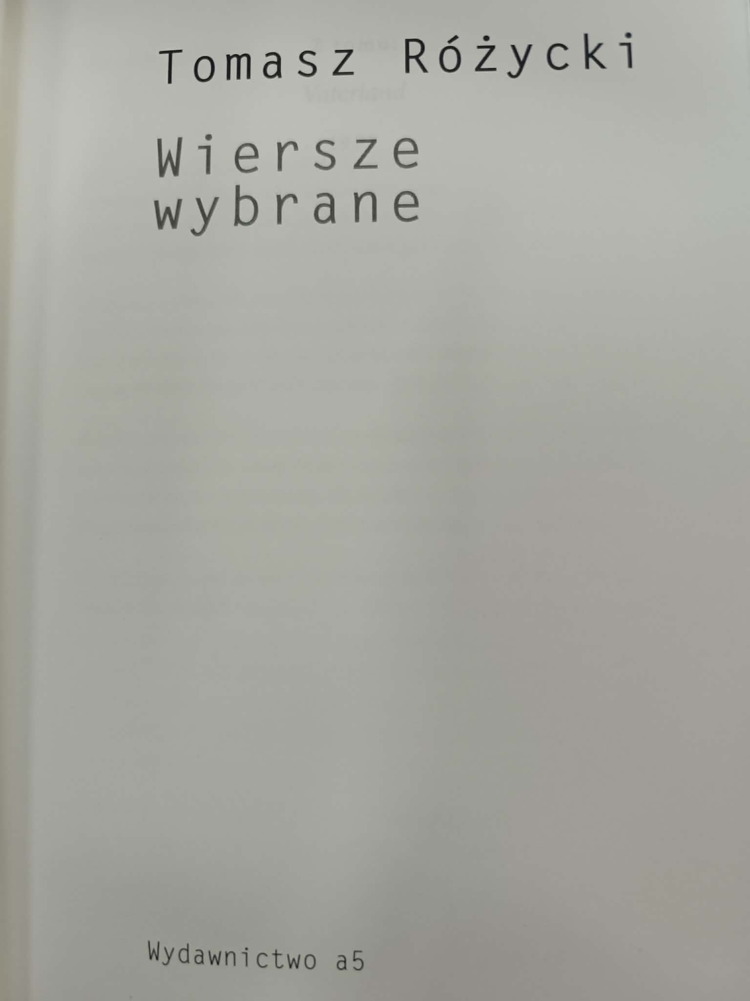Wiersze Wybrane + CD, Tomasz Różycki, a5