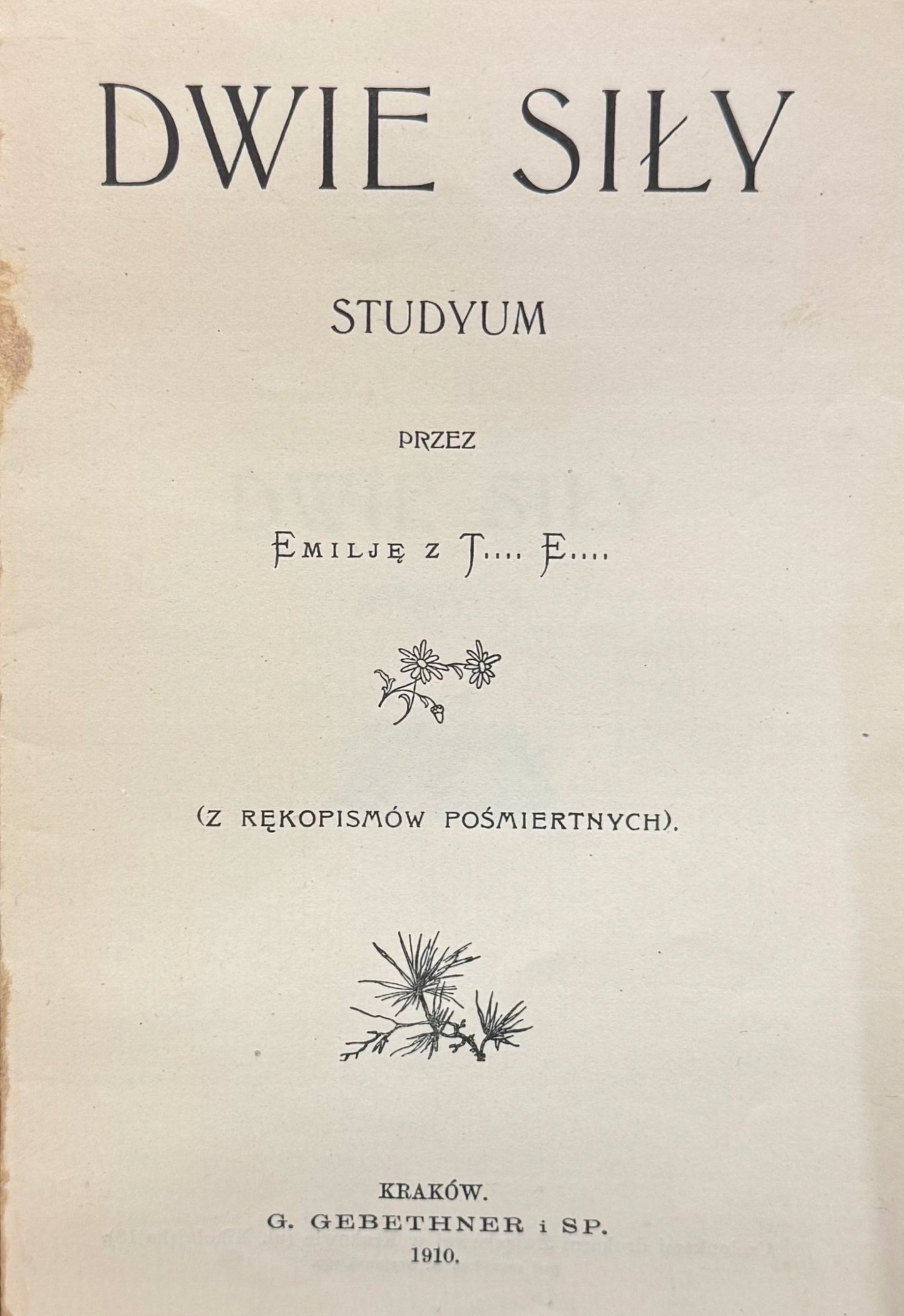 Dwie siły Studyum Emilia z Terleckich Eysymont [1910]
