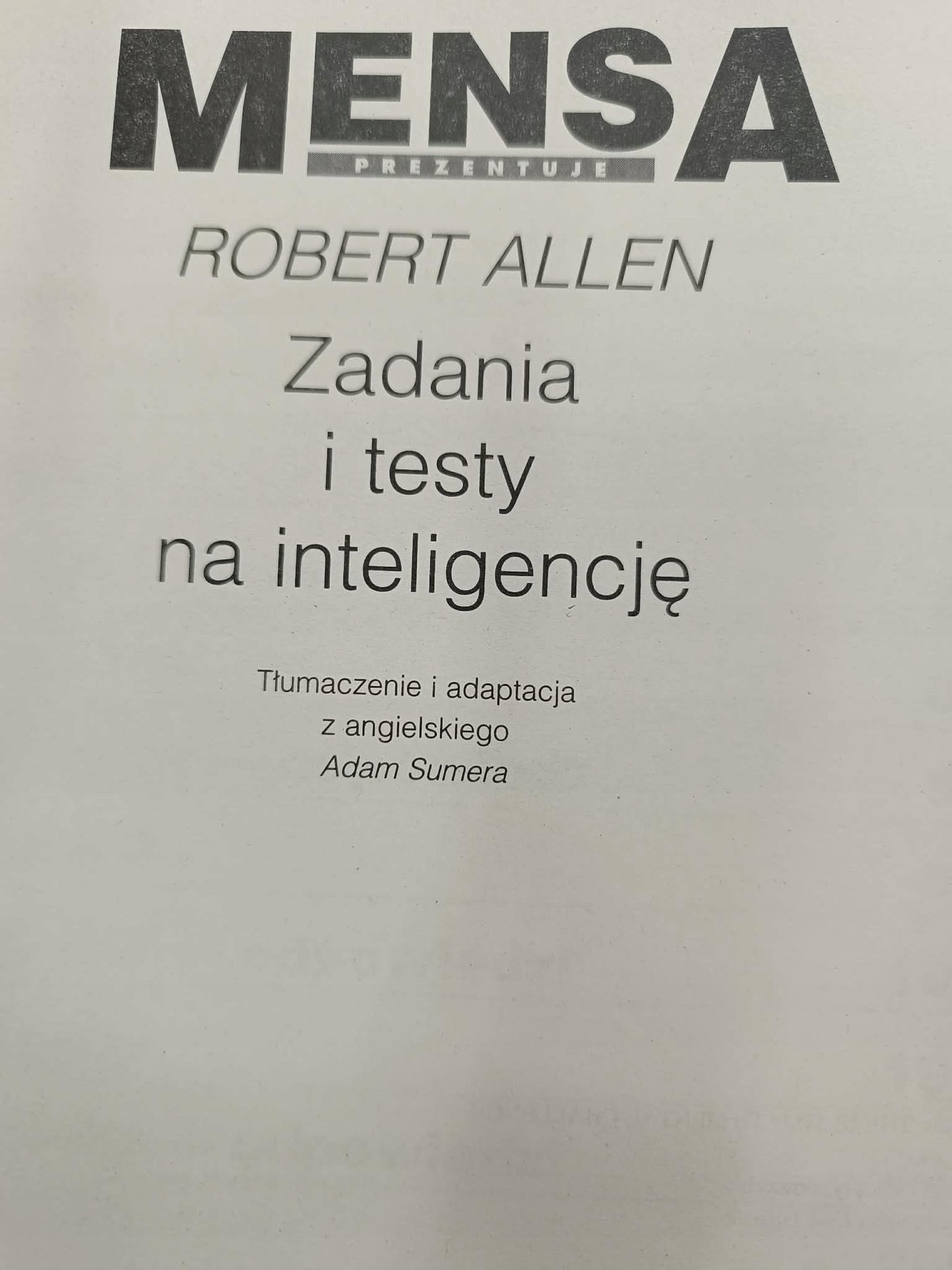 Mensa Zadania I Testy Na Inteligencję, Praca zbiorowa