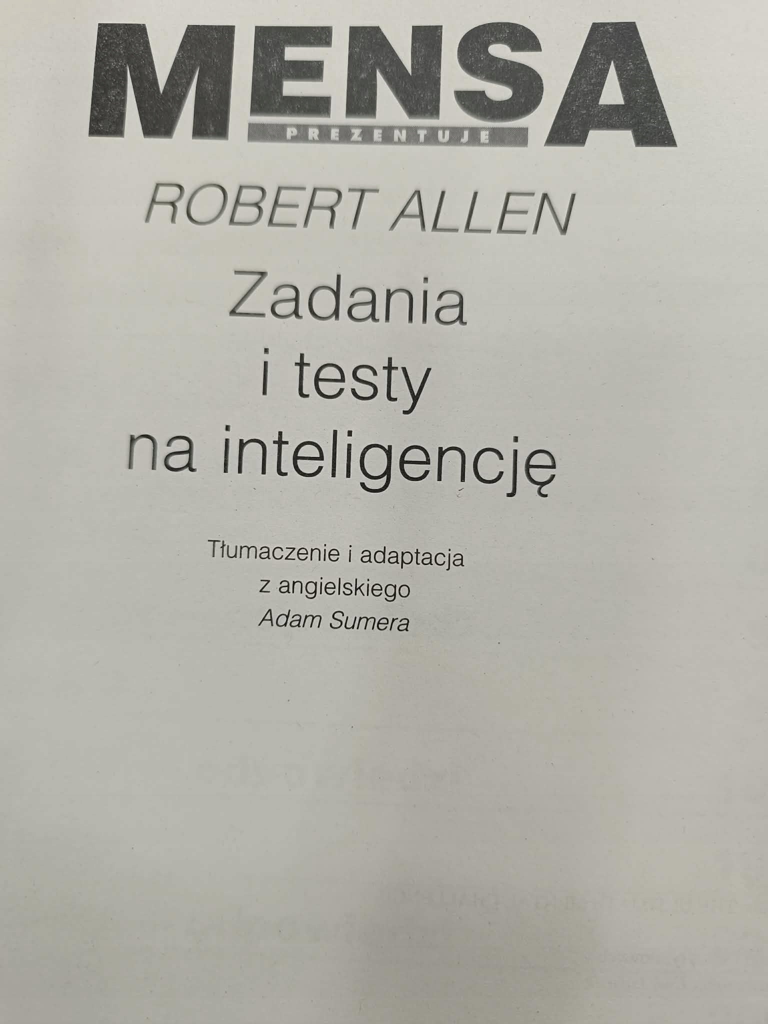 Mensa Zadania I Testy Na Inteligencję, Praca zbiorowa