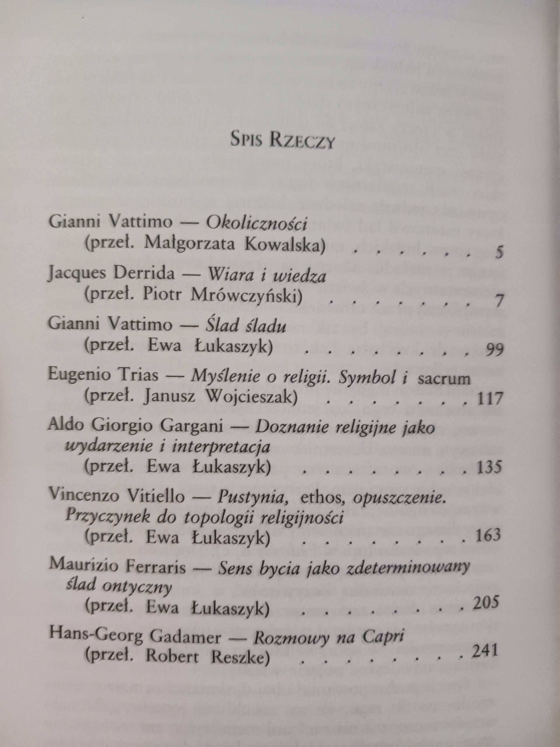 Religia Gianni Vattimo, Jacques Derrida i inni