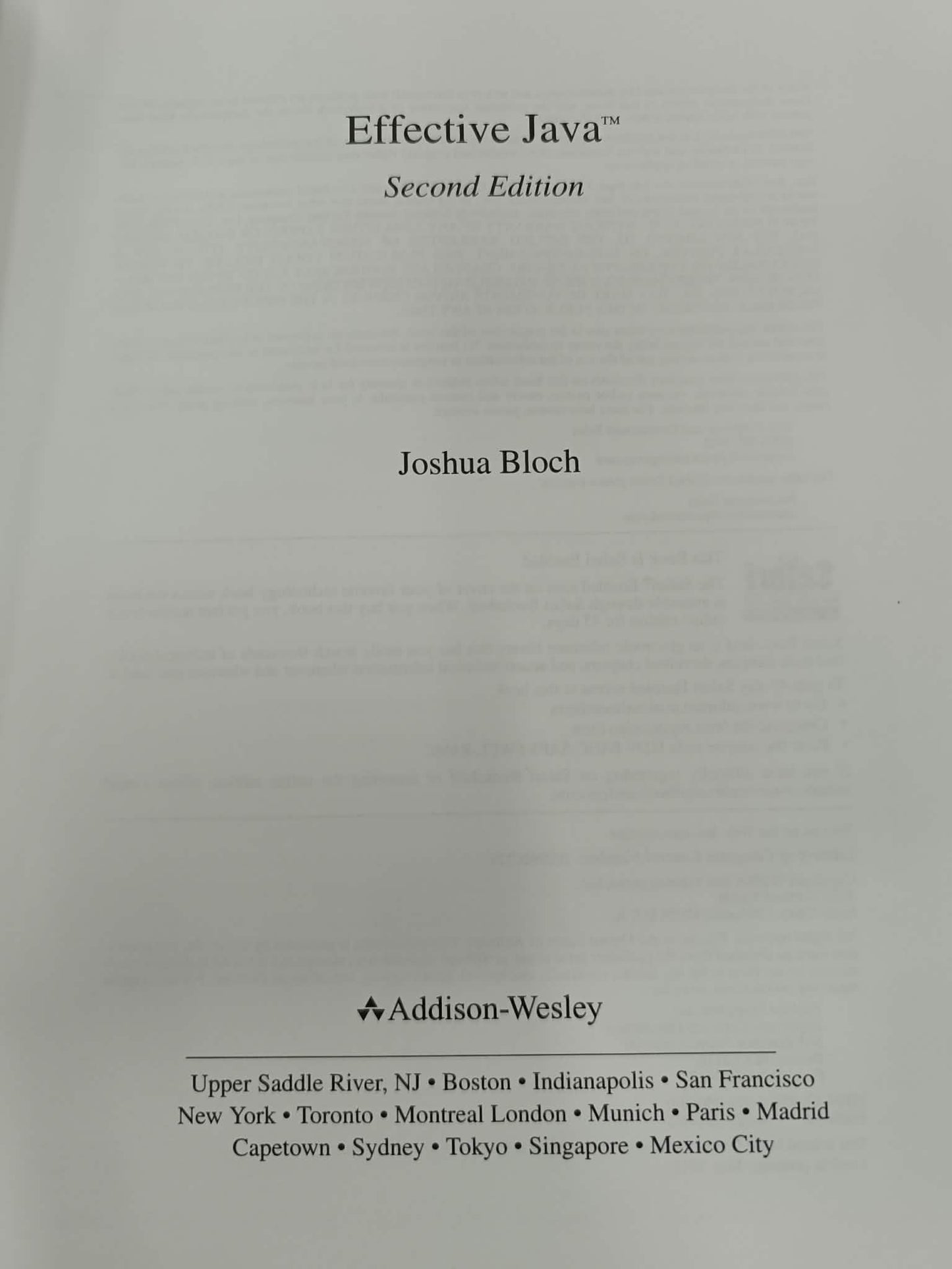 Joshua Bloch, Effective Java, Second Edition