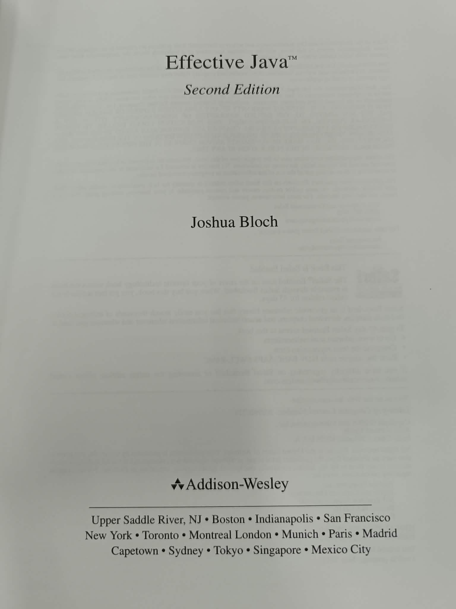 Joshua Bloch, Effective Java, Second Edition