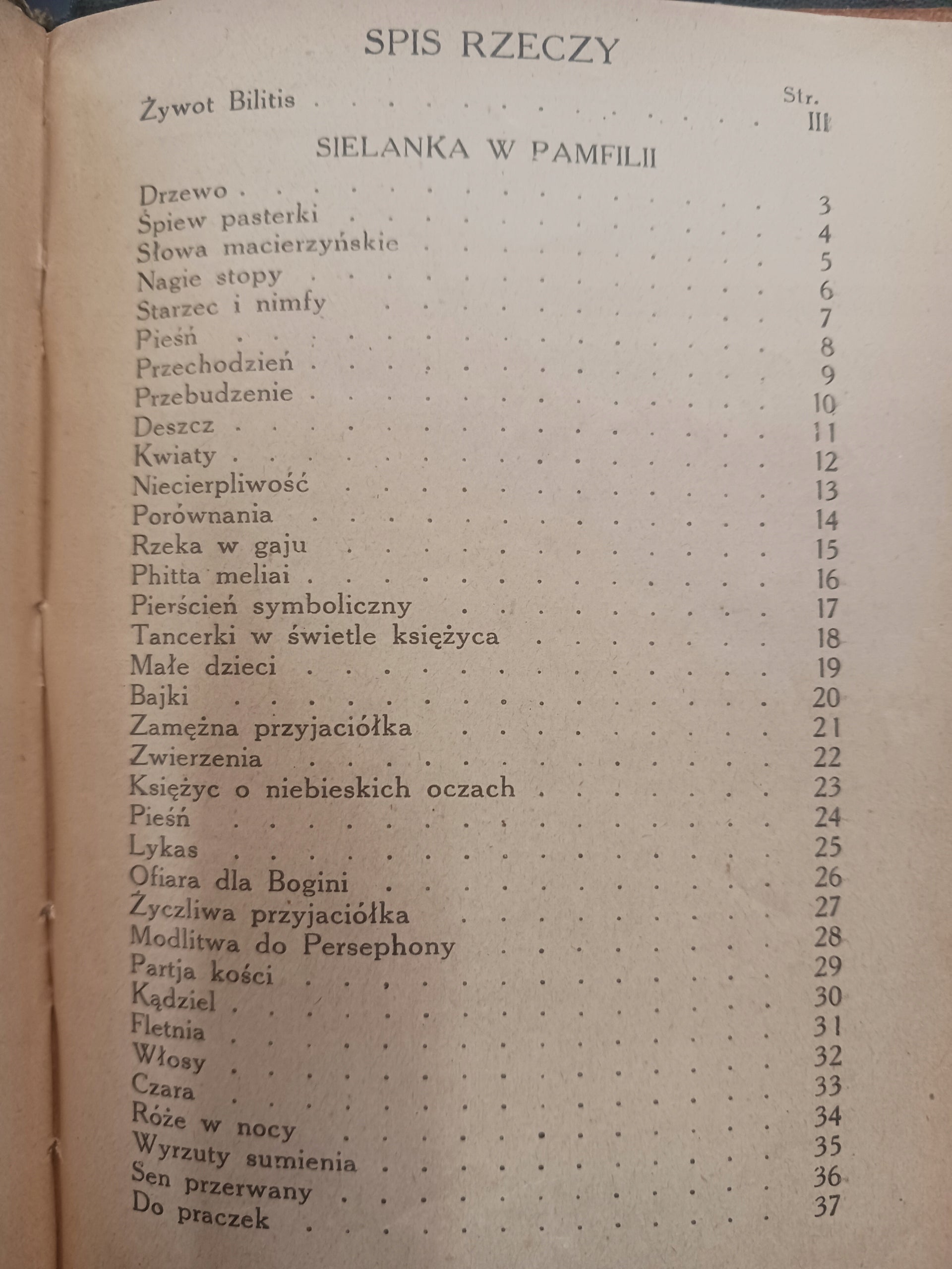 Pieśni Bilitis Piotr Louys przekład Leopold Staff [wydanie z roku 1920]