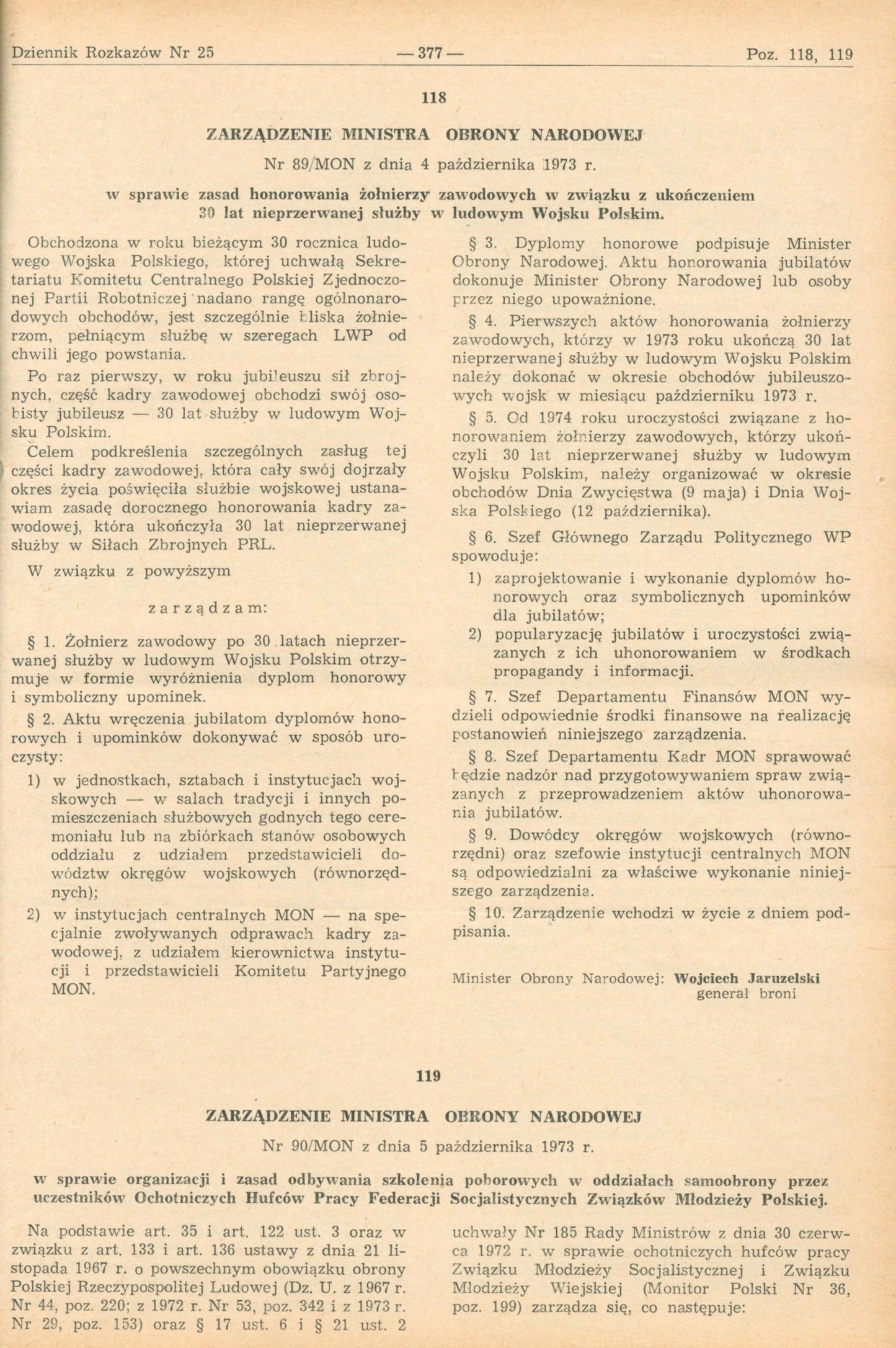 Rocznik Dziennika Rozkazów MON rok XXVIII nr 1 - 28 [Warszawa 1973]