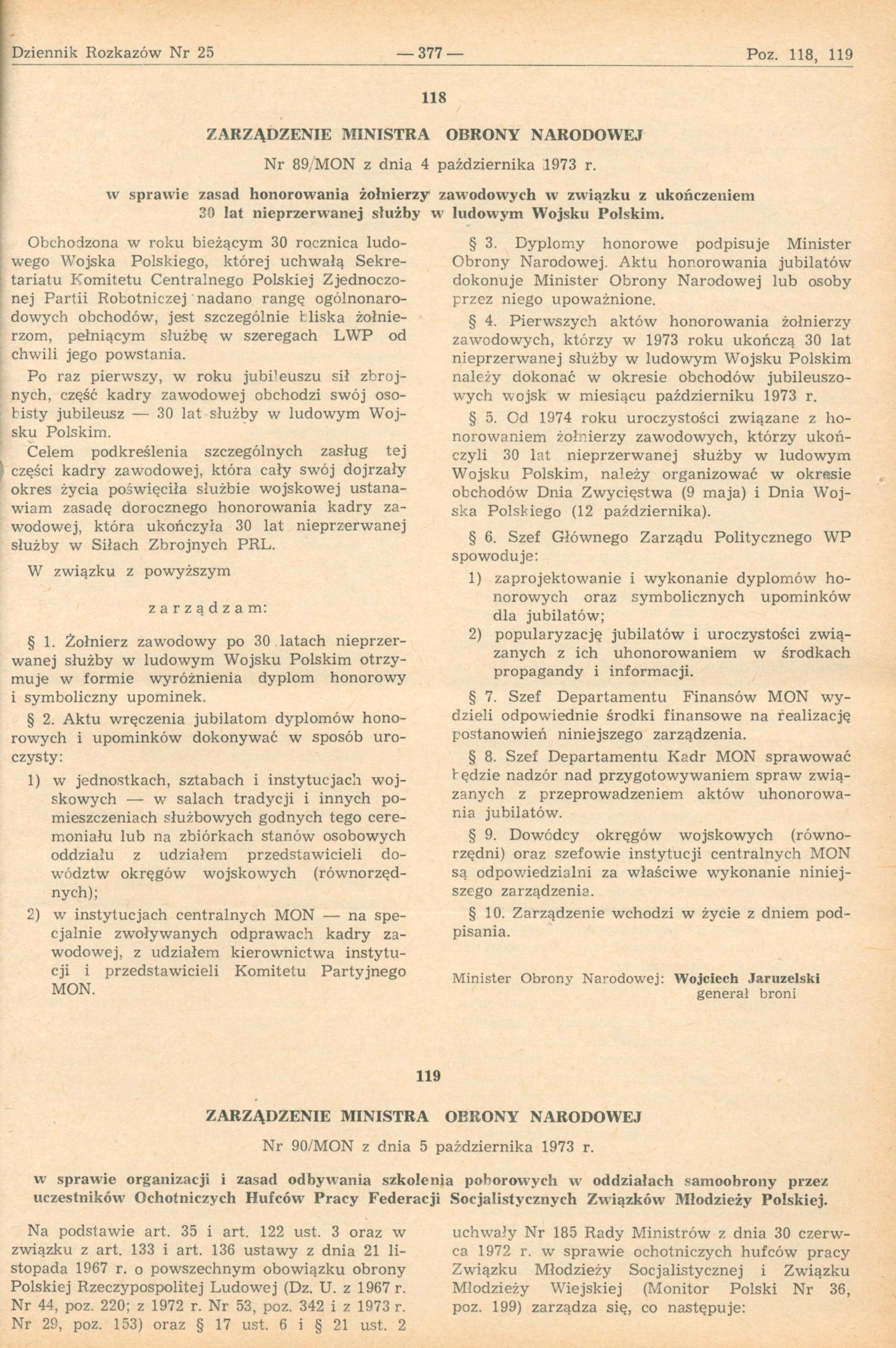 Rocznik Dziennika Rozkazów MON rok XXVIII nr 1 - 28 [Warszawa 1973]