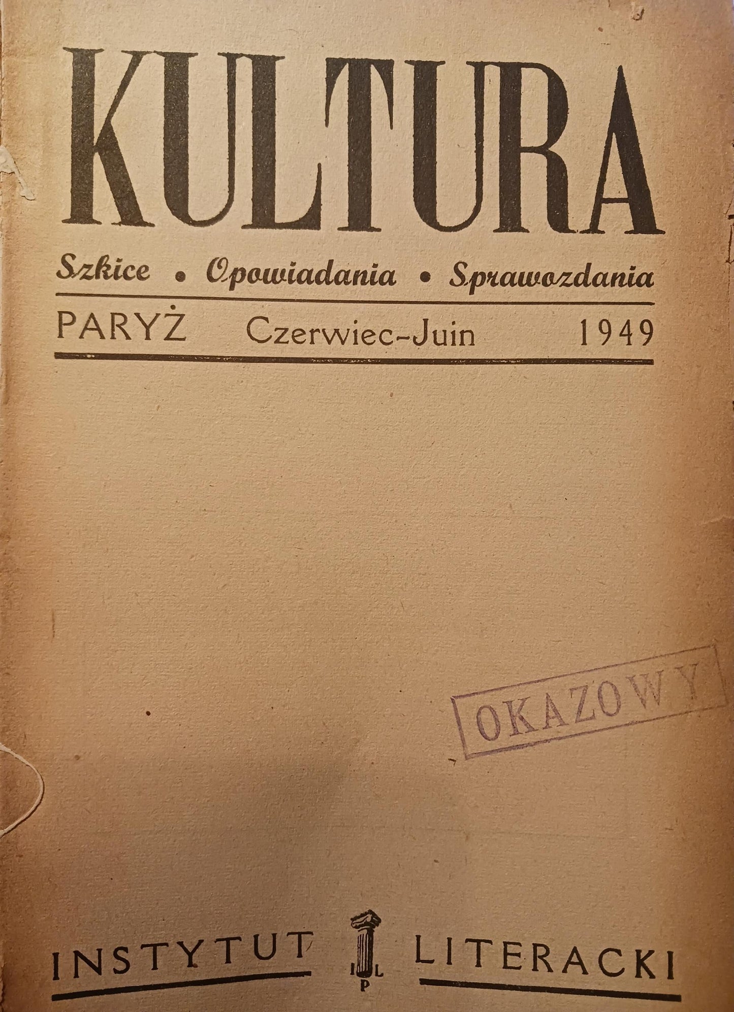 Kultura. Szkice, opowiadania, sprawozdania Nr 3/20 [Paryż 1949]