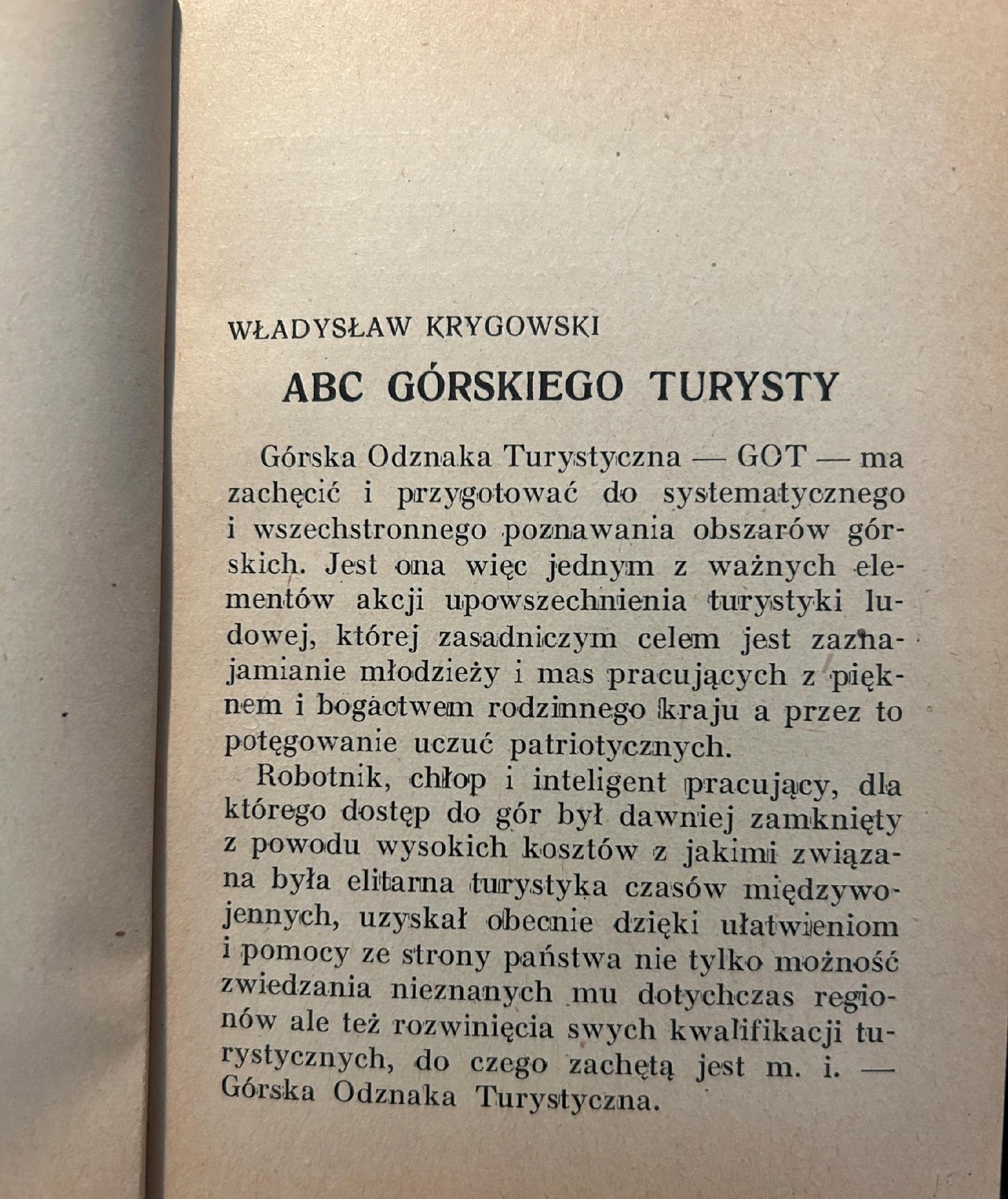 Regulamin Górskiej Odznaki Turystycznej. ABC górskiego turysty przedwojenna