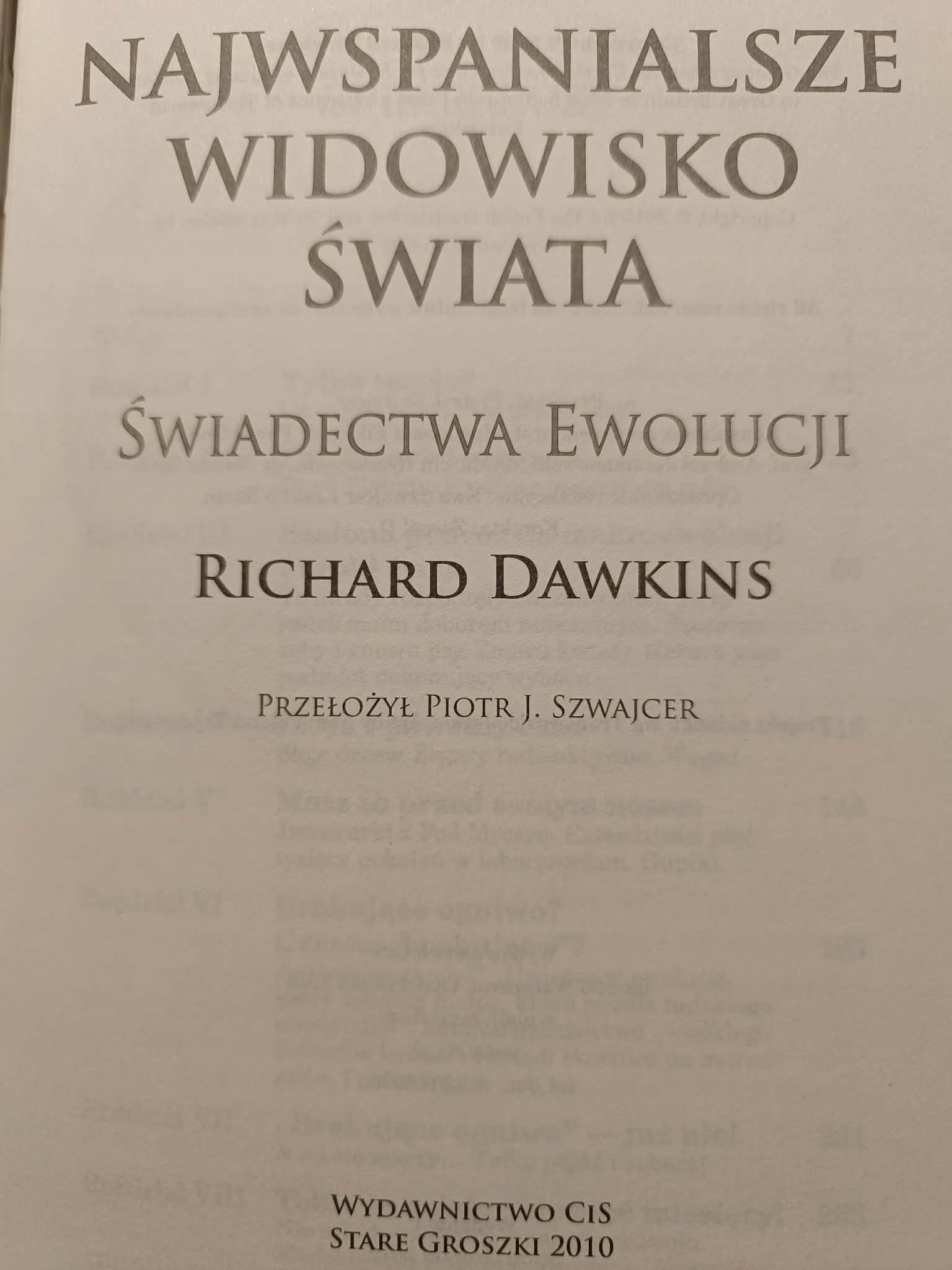 Najwspanialsze widowisko świata. Świadectwa ewolucji, Richard Dawkins